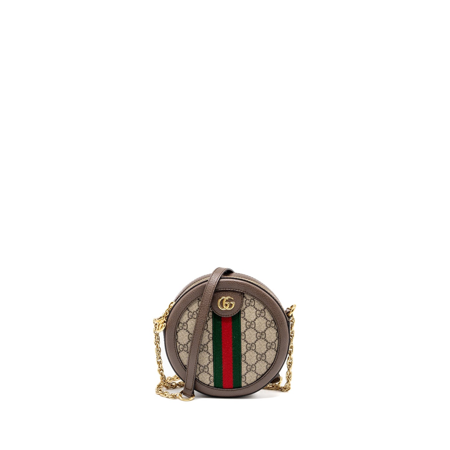 Gucci Ophidia mini round Mini Purse supreme canvas / brown