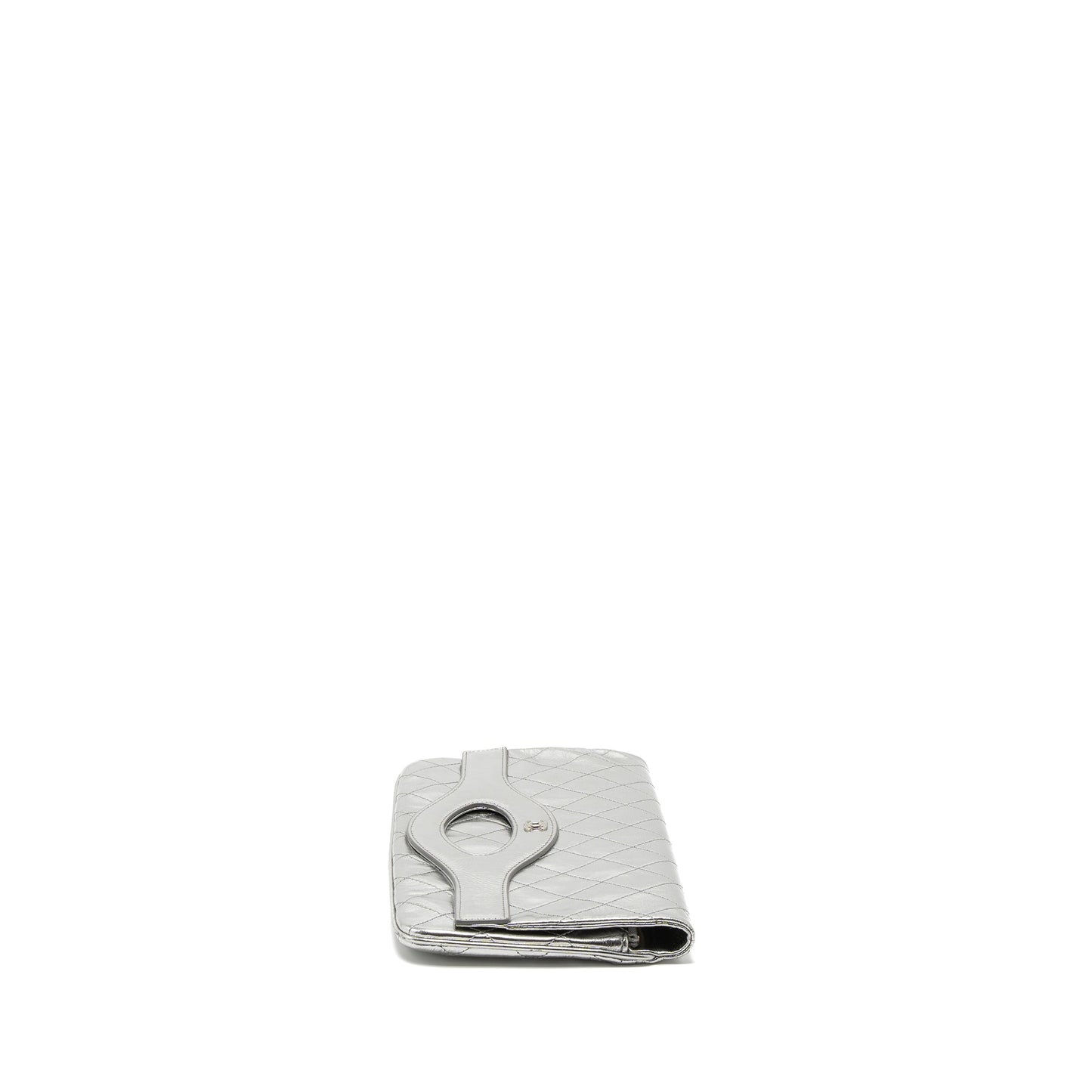 Chanel 31 Clutch Bag Goatskin Metallic Silver SHW
