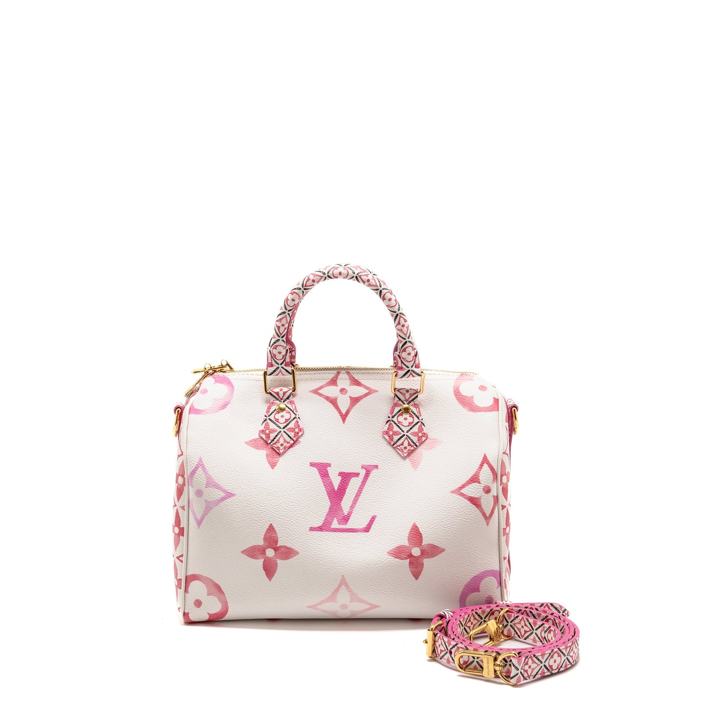 Louis Vuitton By the Pool Speedy Bandouliere 25 Giant Monogram Canvas Pink/White