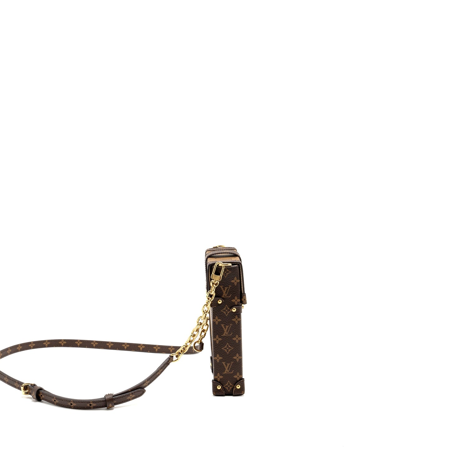 Louis Vuitton Vertical Trunk Pochette with Chain Monogram Reverse Canvas