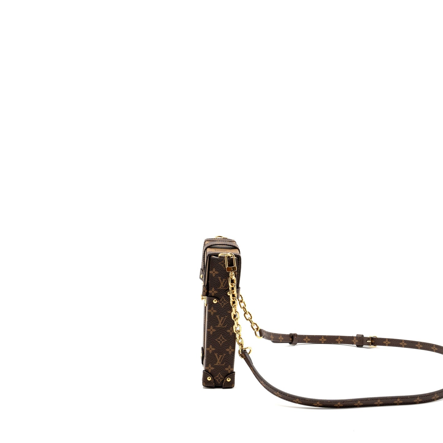 Louis Vuitton Vertical Trunk Pochette with Chain Monogram Reverse Canvas