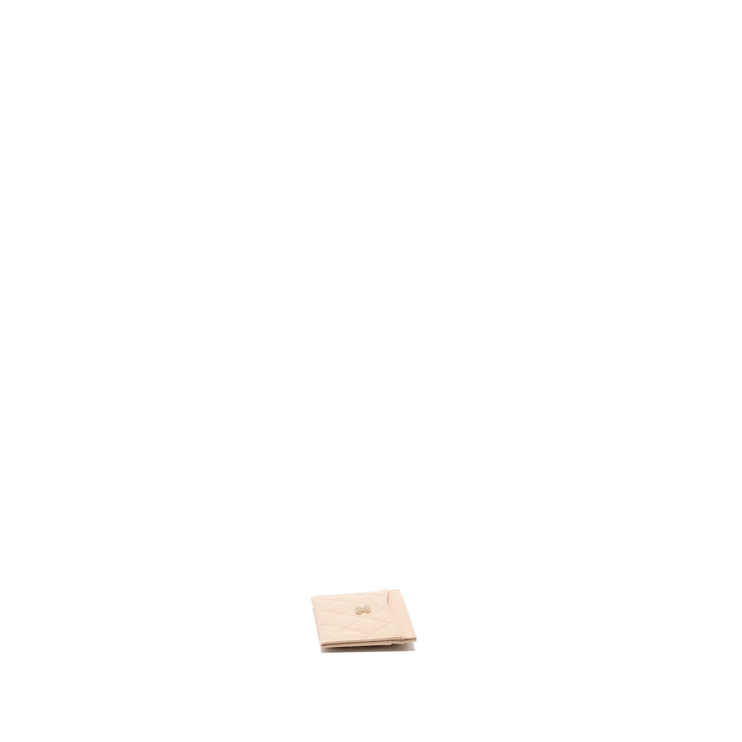 Chanel classic card holder caviar light beige LGHW
