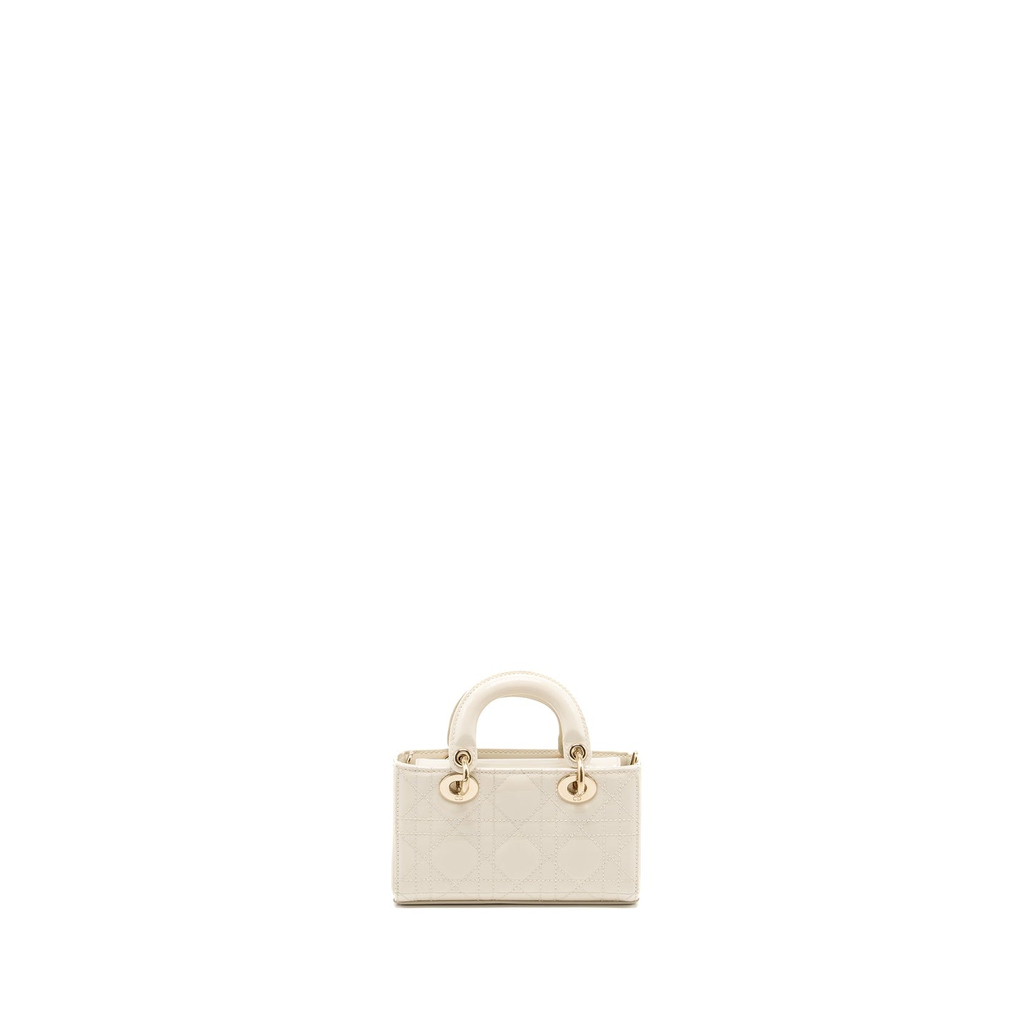 Dior Lady D-Joy Micro Purse Patent Creamy White
