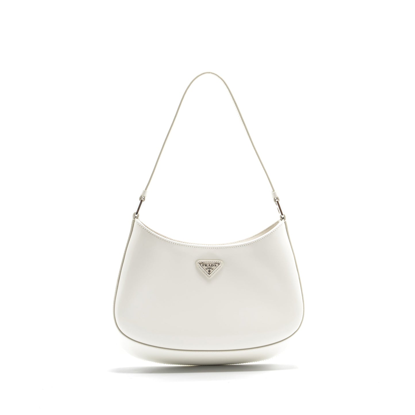 Prada Cleo Mini Purse Brushed Leather White