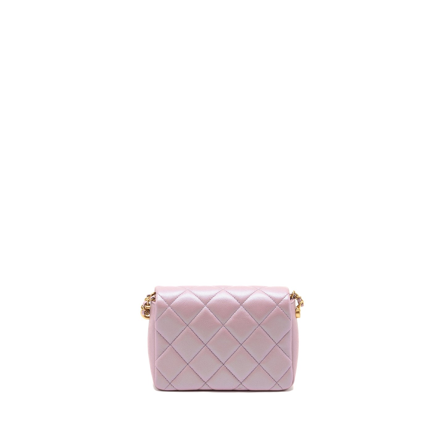 Chanel 21k My Perfect Mini Flap Bag Caviar Iridescent Pink GHW (microchip)