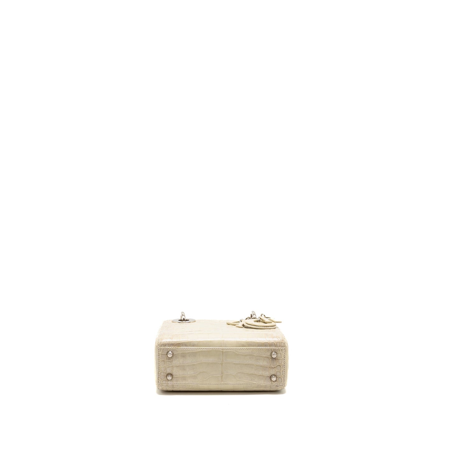 Mini Lady Dior Himalayan Crocodile White