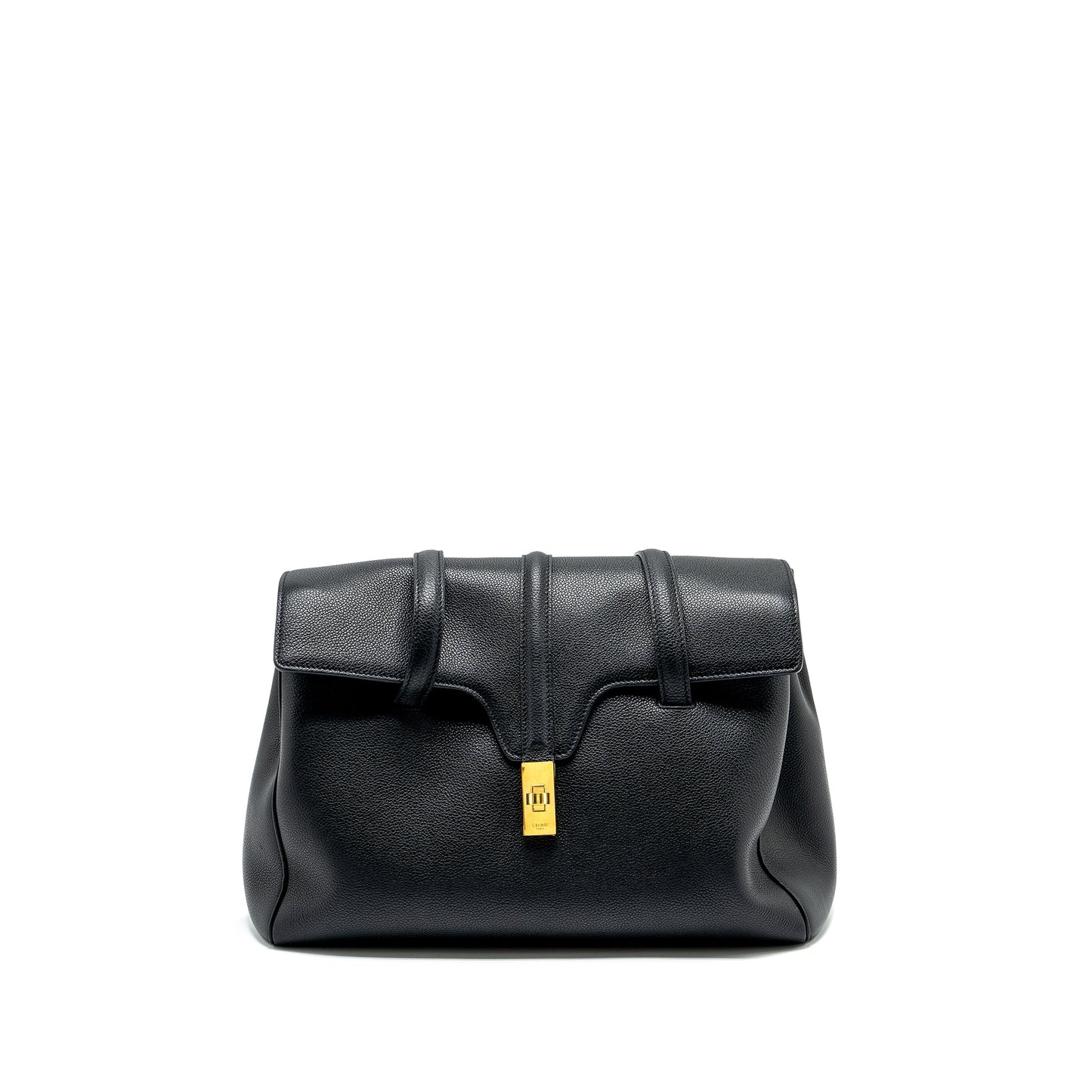 Celine Medium Soft 16 Purse Grained Calfskin Black