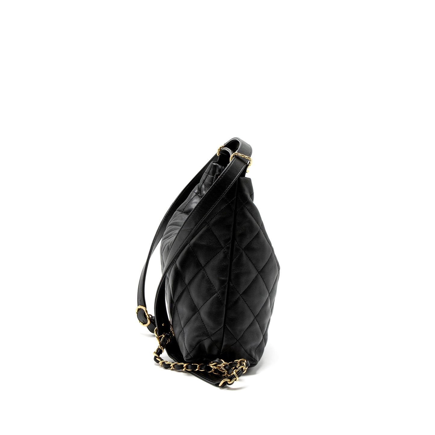 Chanel 22B Hobo Bag Lambskin Black Brushed GHW (Microchip)