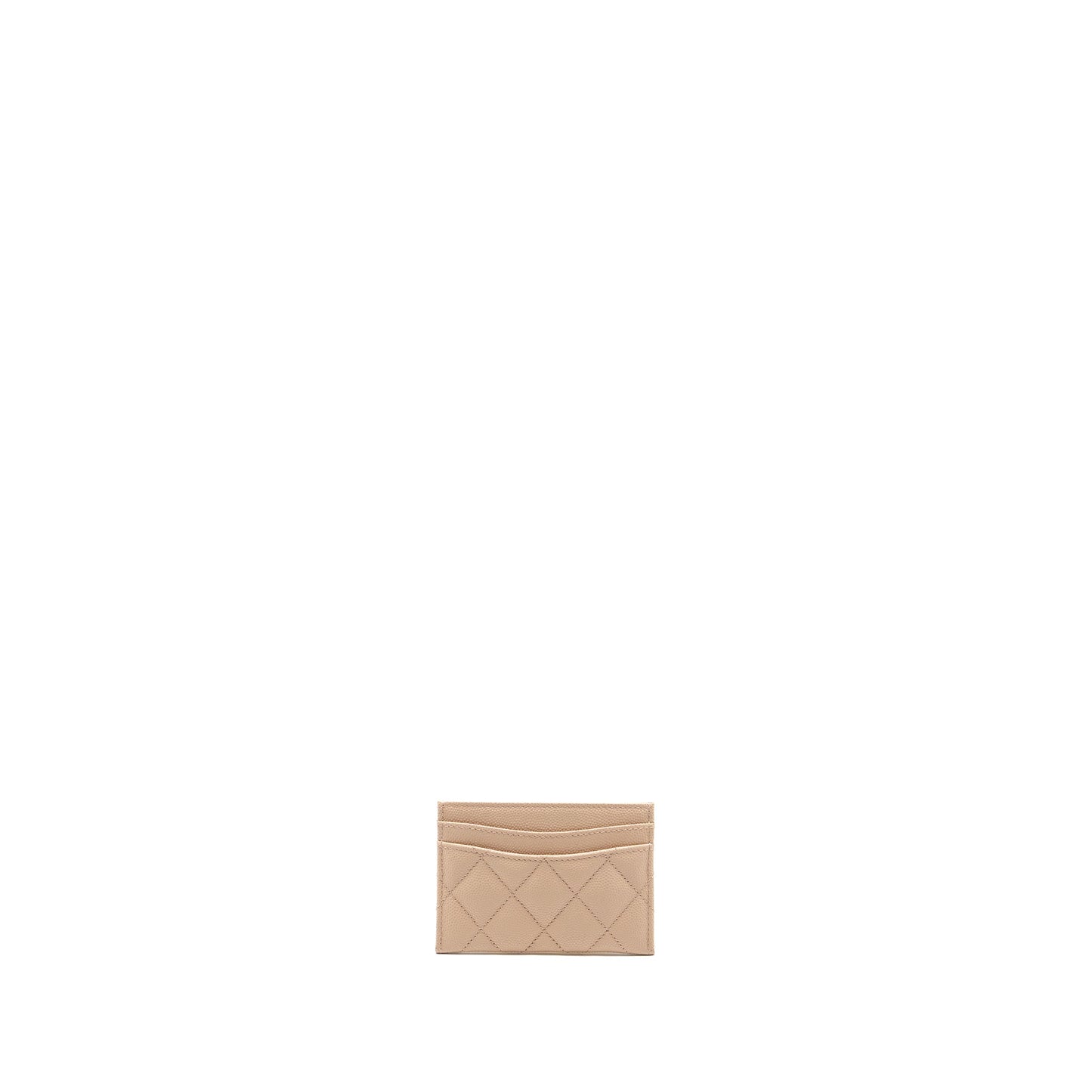 Chanel classic card holder caviar light beige LGHW