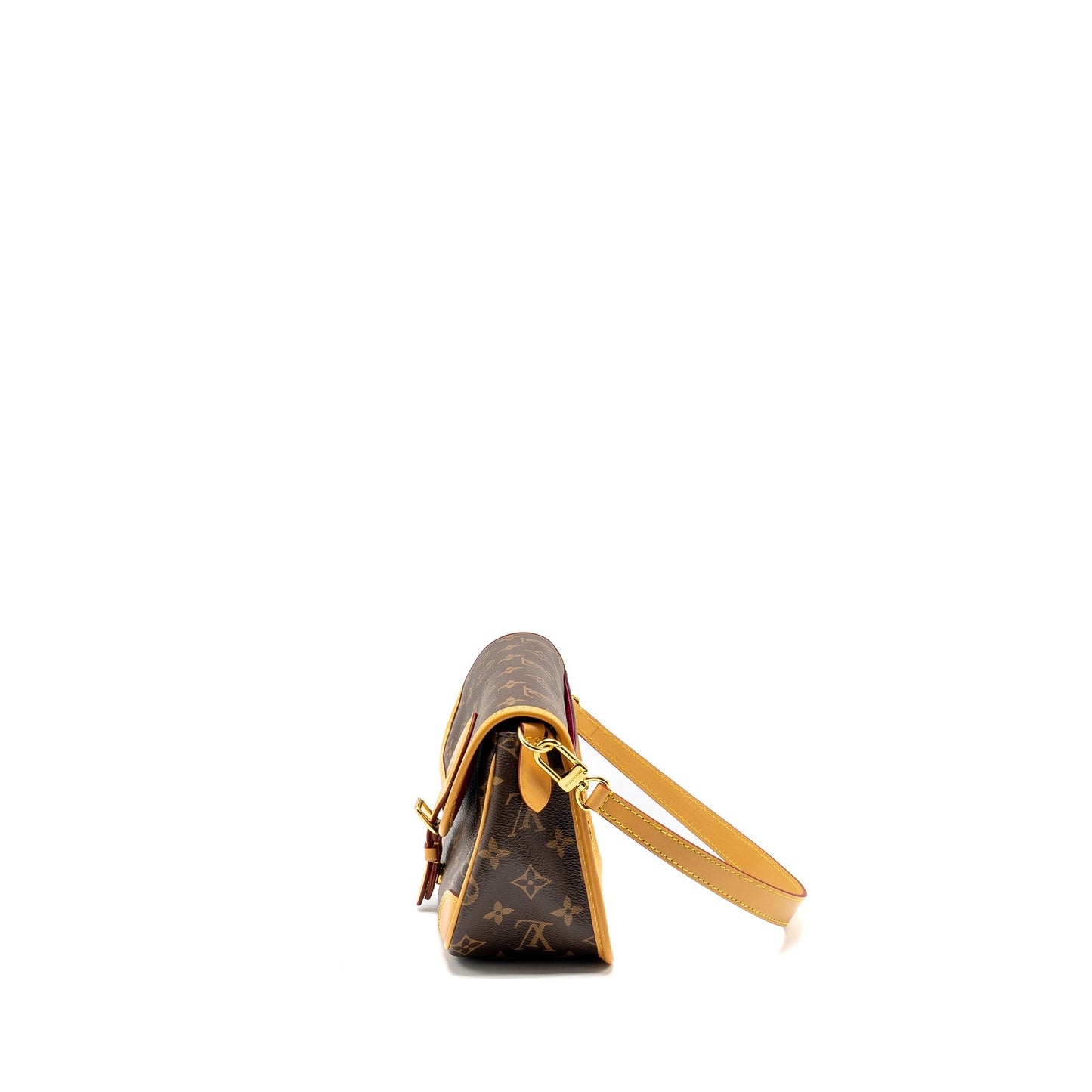 Louis Vuitton Diane Purse With Fuchsia Strap Monogram Canvas