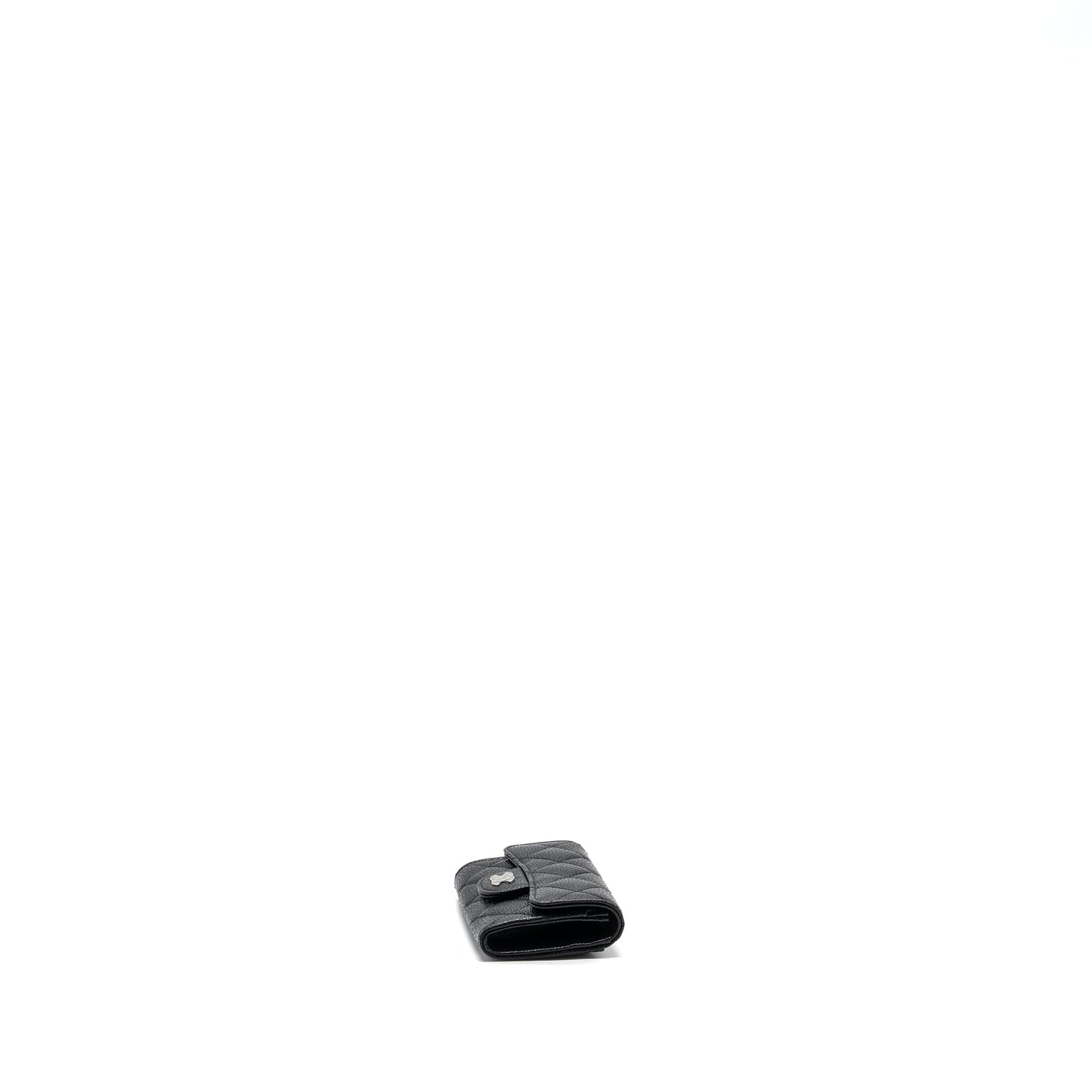 chanel classic flap card holder caviar black SHW (Microchip)