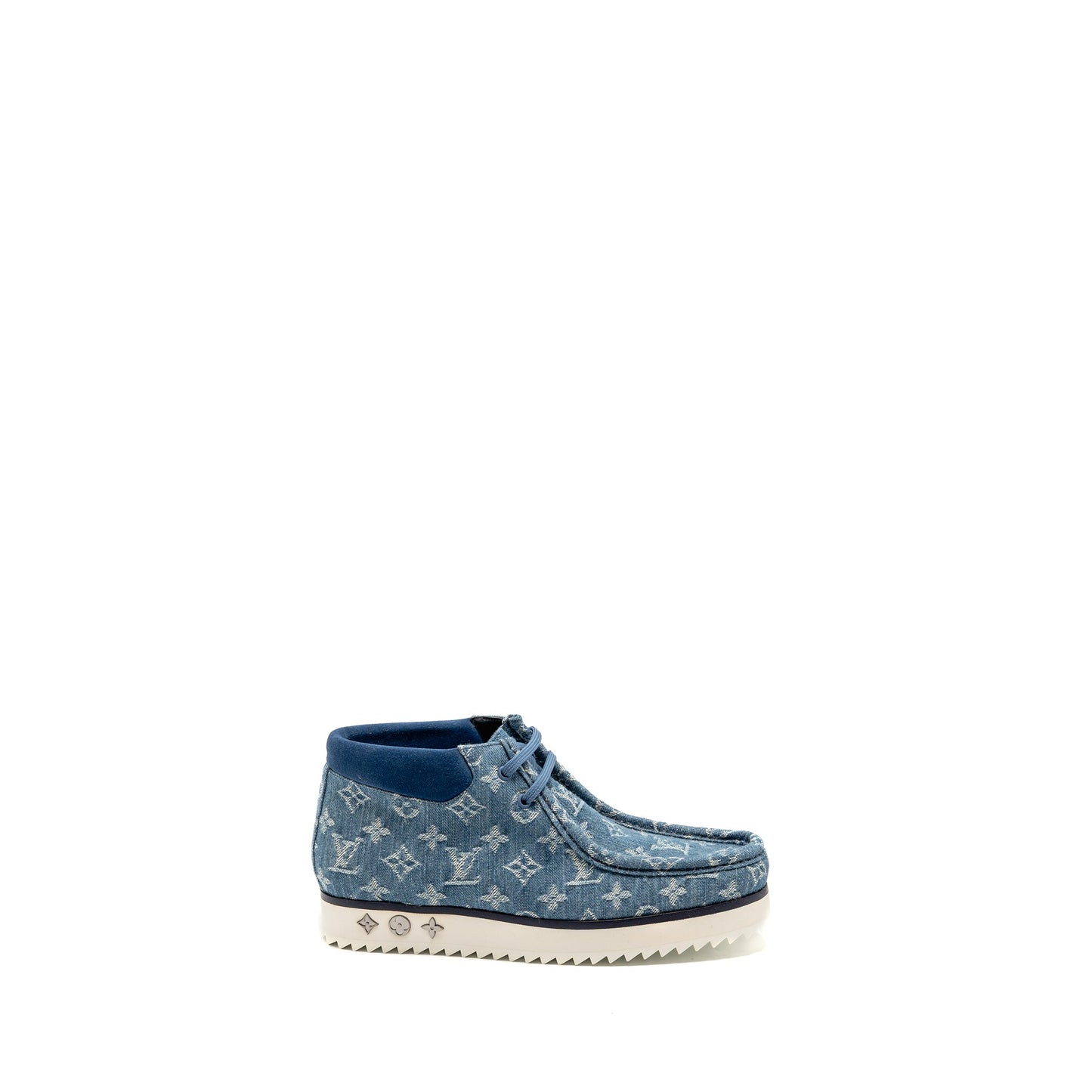 Louis Vuitton Size 7.5 Mods Ankle Boots Denim Blue/White