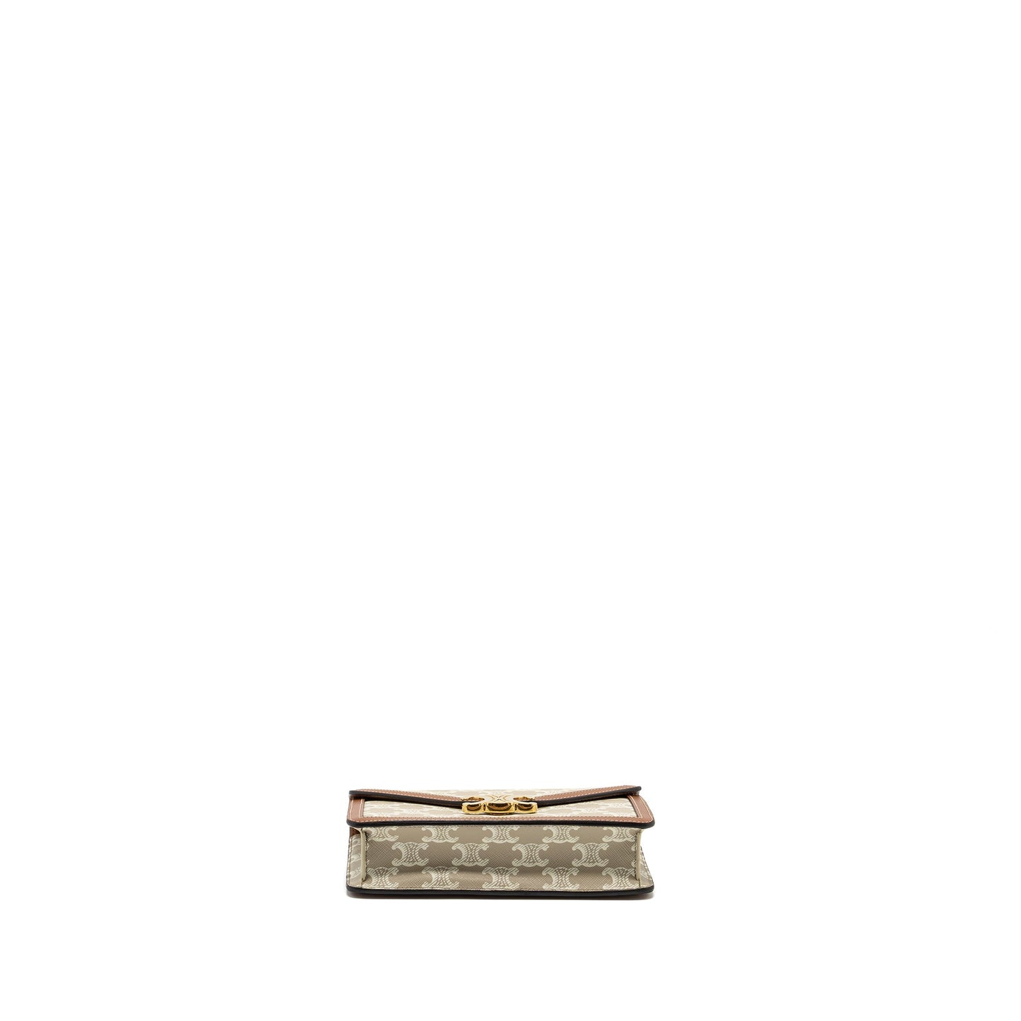 Celine MARGO wallet on chain Triomphe canvas / calfskin Grege