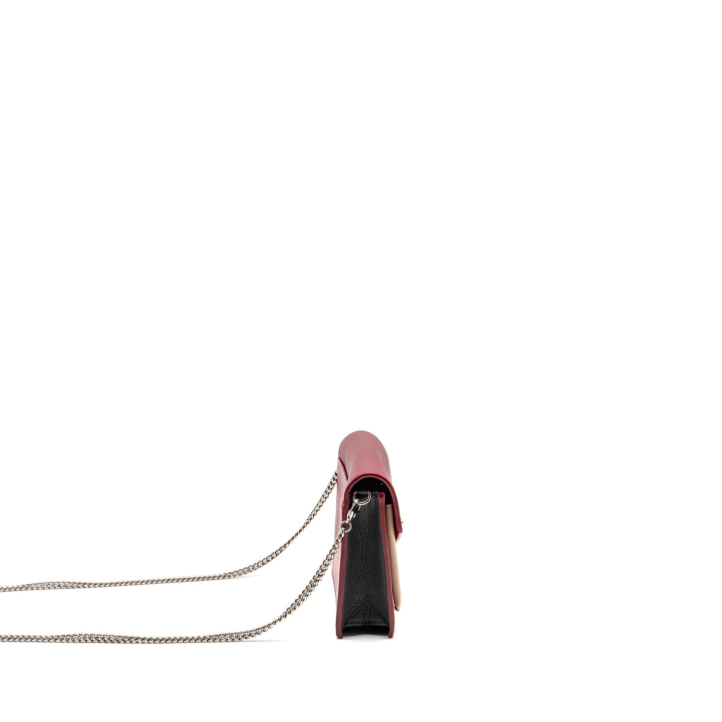 Louis Vuitton Mylockme chain pochette calfskin multicolor dark red/ beige/ grey