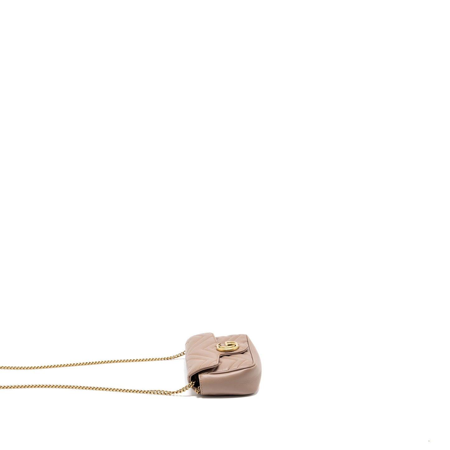 Gucci Super Mini Marmont Calfskin Beige