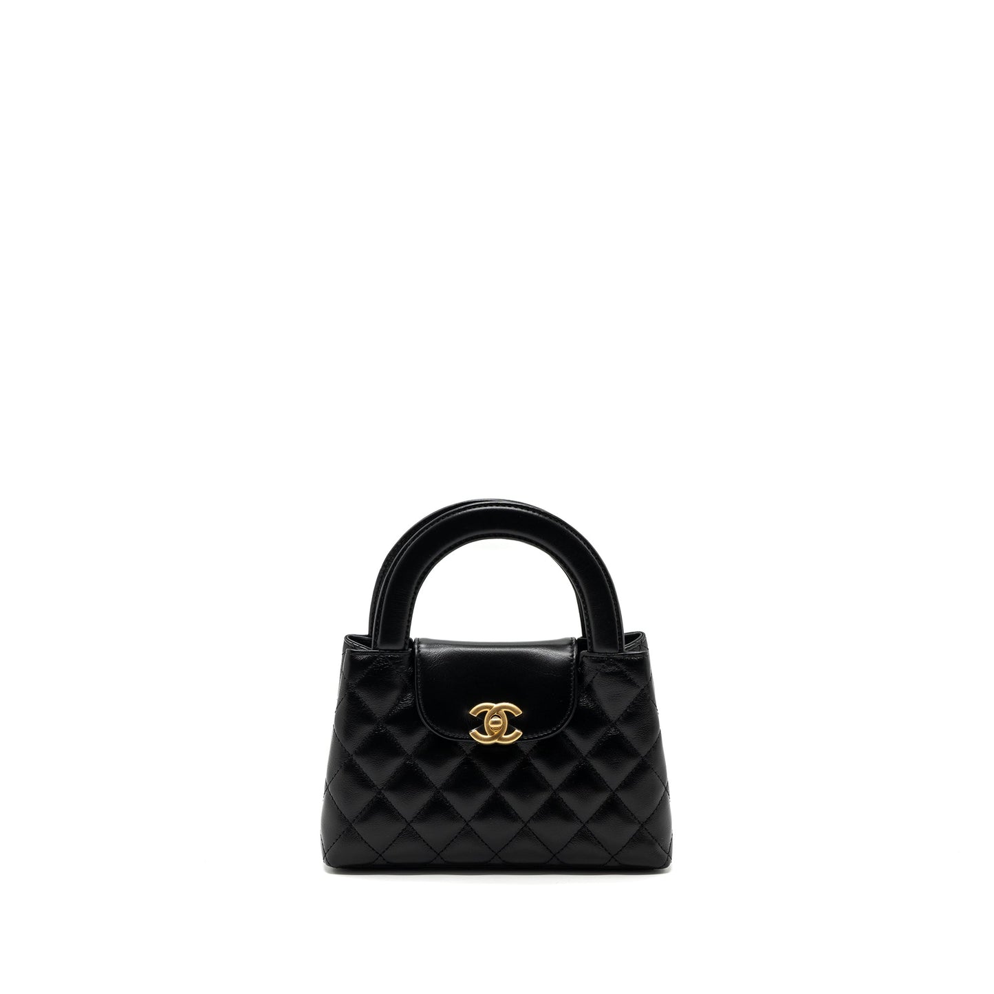Chanel 23k Mini Shopping Bag Calfskin Black Brushed GHW(Microchip)