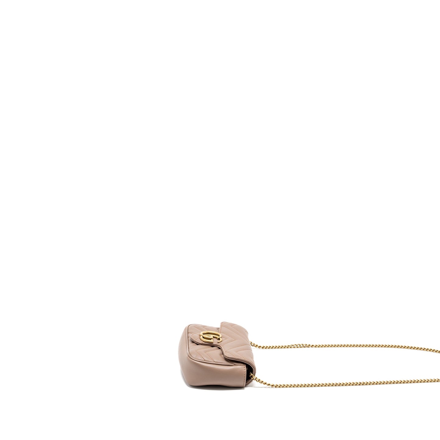 Gucci Super Mini Marmont Calfskin Beige