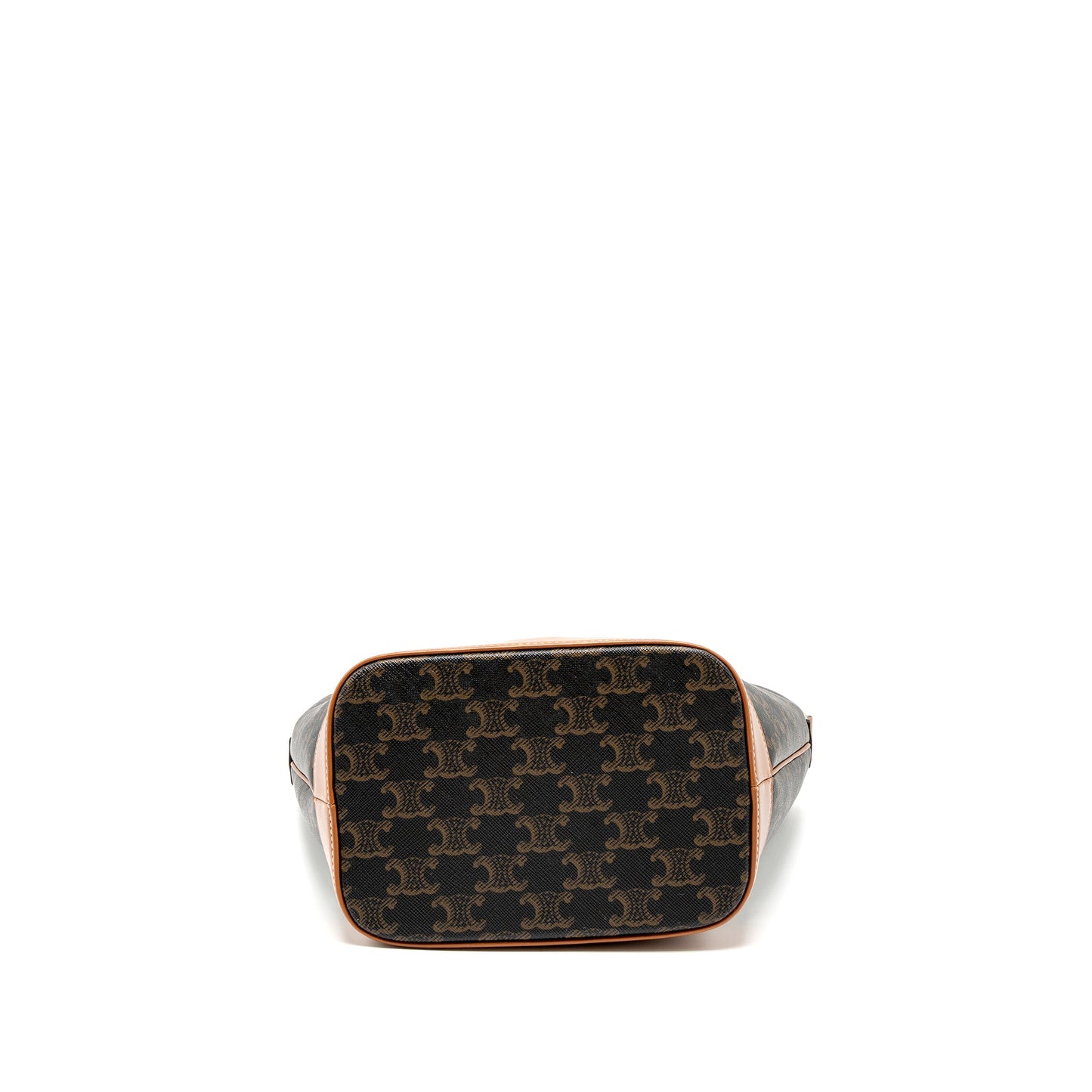 Celine Small Bucket Purse Triomphe Canvas/Calfskin Tan