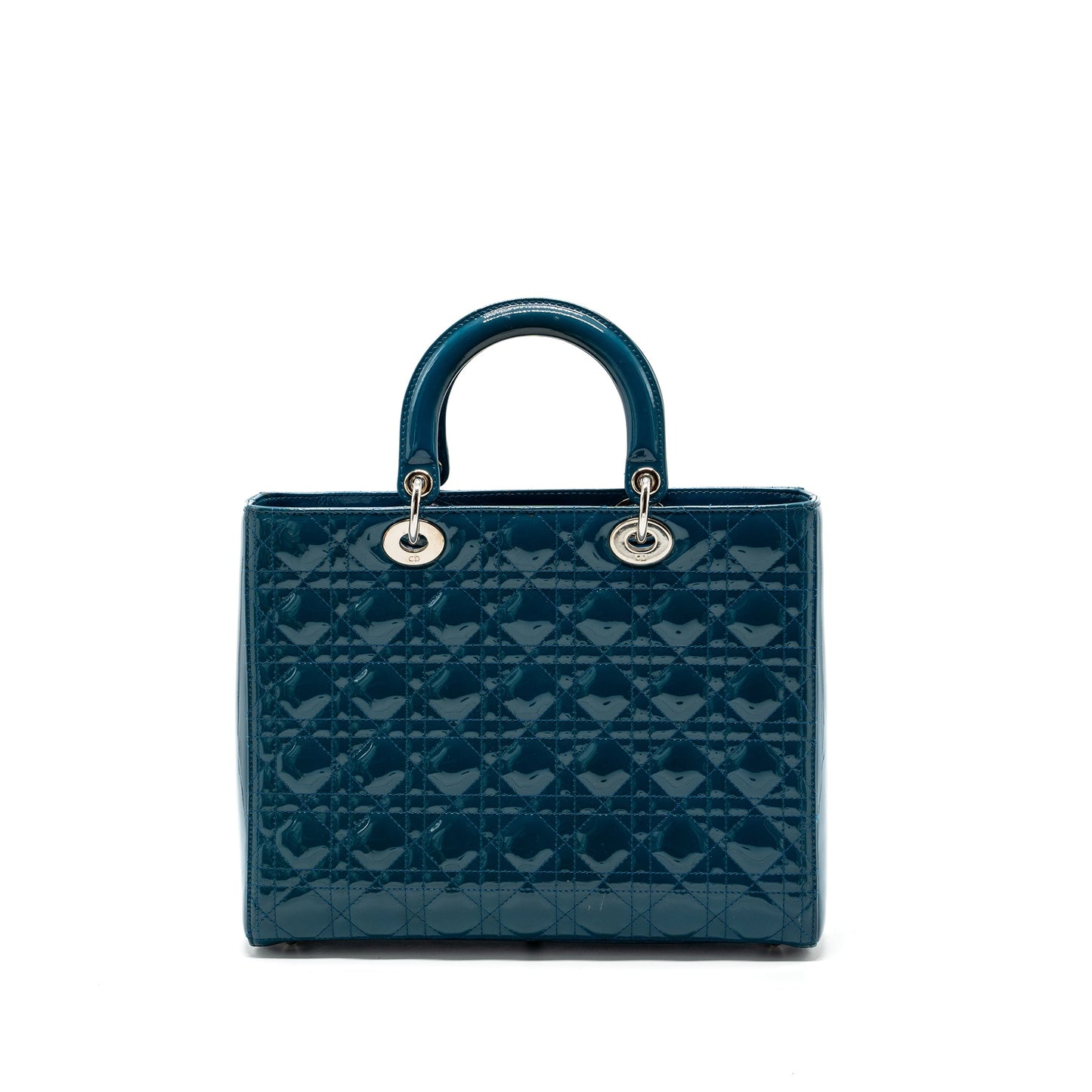 Dior large lady dior patent blue