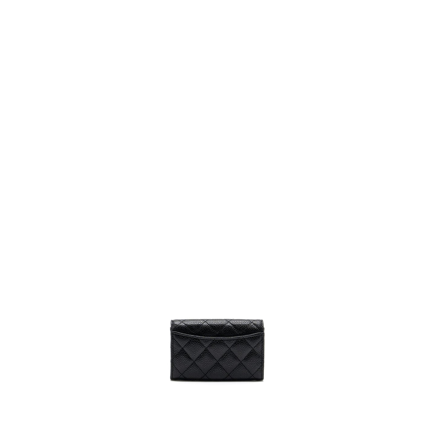 chanel classic flap card holder caviar black SHW (Microchip)