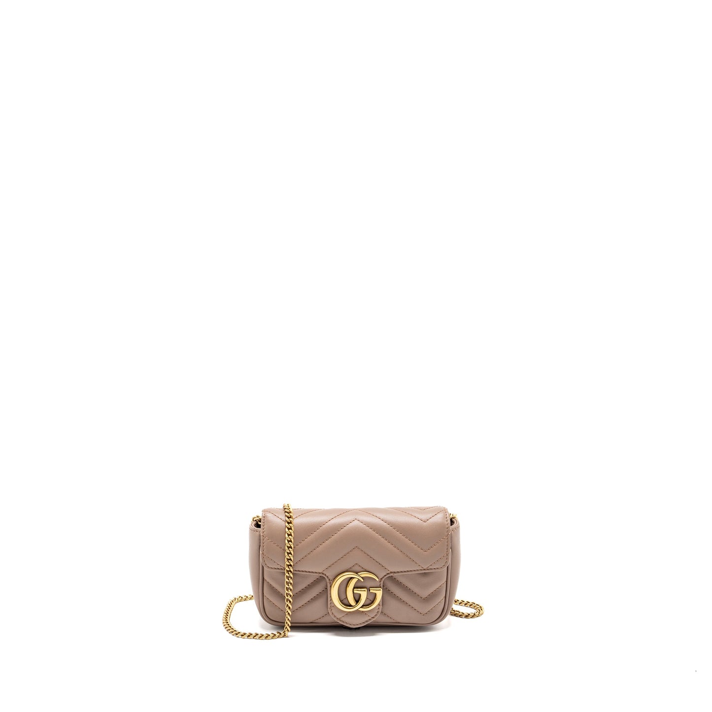 Gucci Super Mini Marmont Calfskin Beige