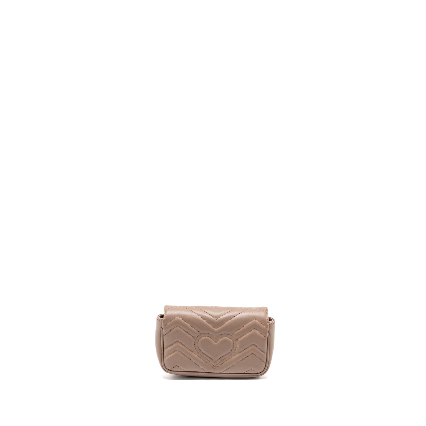 Gucci Super Mini Marmont Calfskin Beige