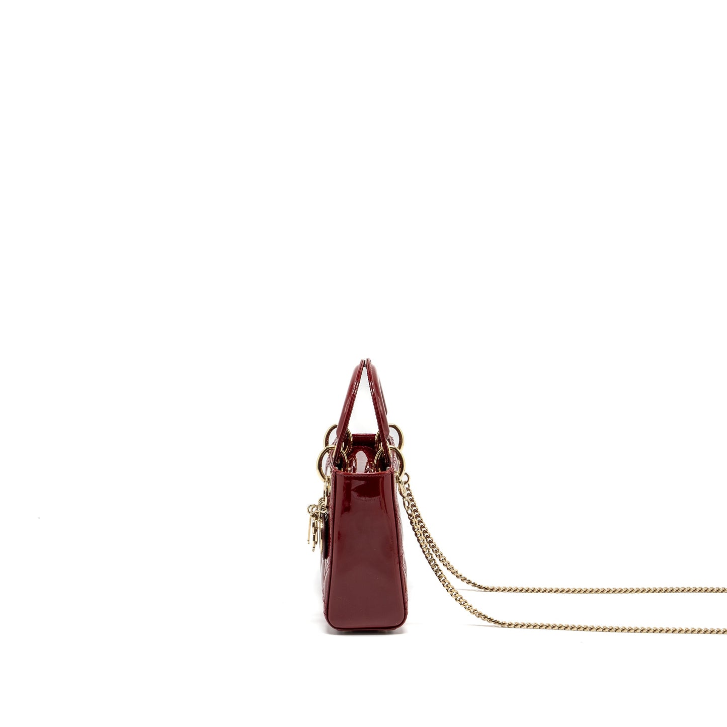 Mini Lady Dior Patent Red