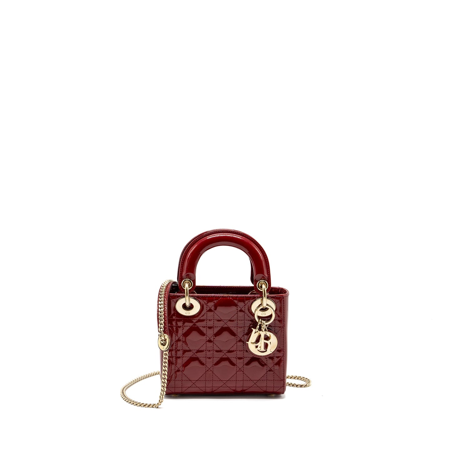 Mini Lady Dior Patent Red