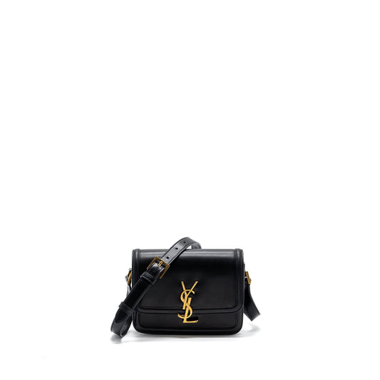 Saint Laurent Small Solferino Satchel Crossbody Purse Box Calfskin Black