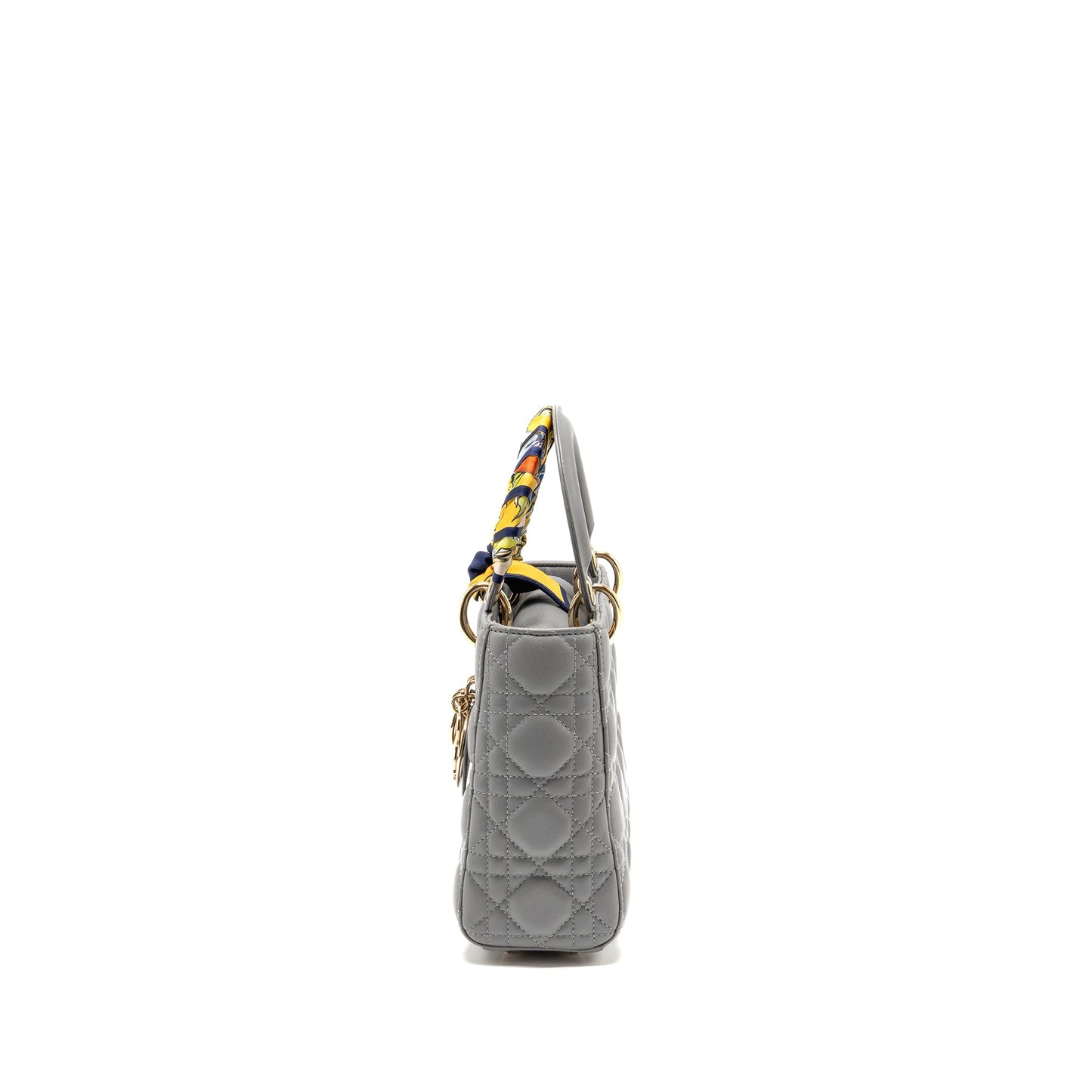 Dior Small Lady Dior My ABCDior Purse Cannage Lambskin Grey