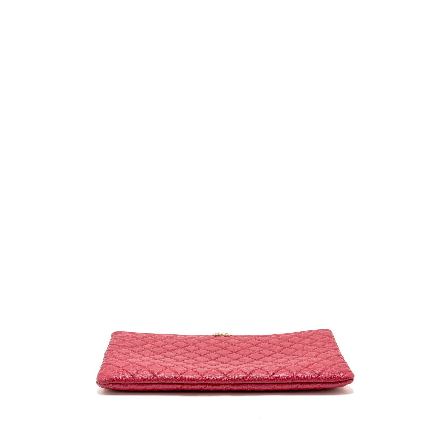 Chanel Large Boy O Case Zip Pouch Caviar Pink LGHW