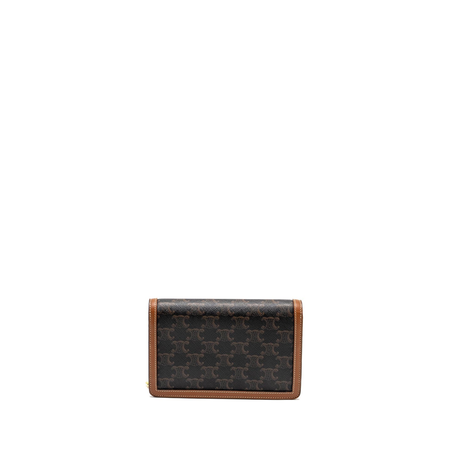 Luxury CELINE Wallet on Chain Margo Triomphe Canvas/Calfskin Tan