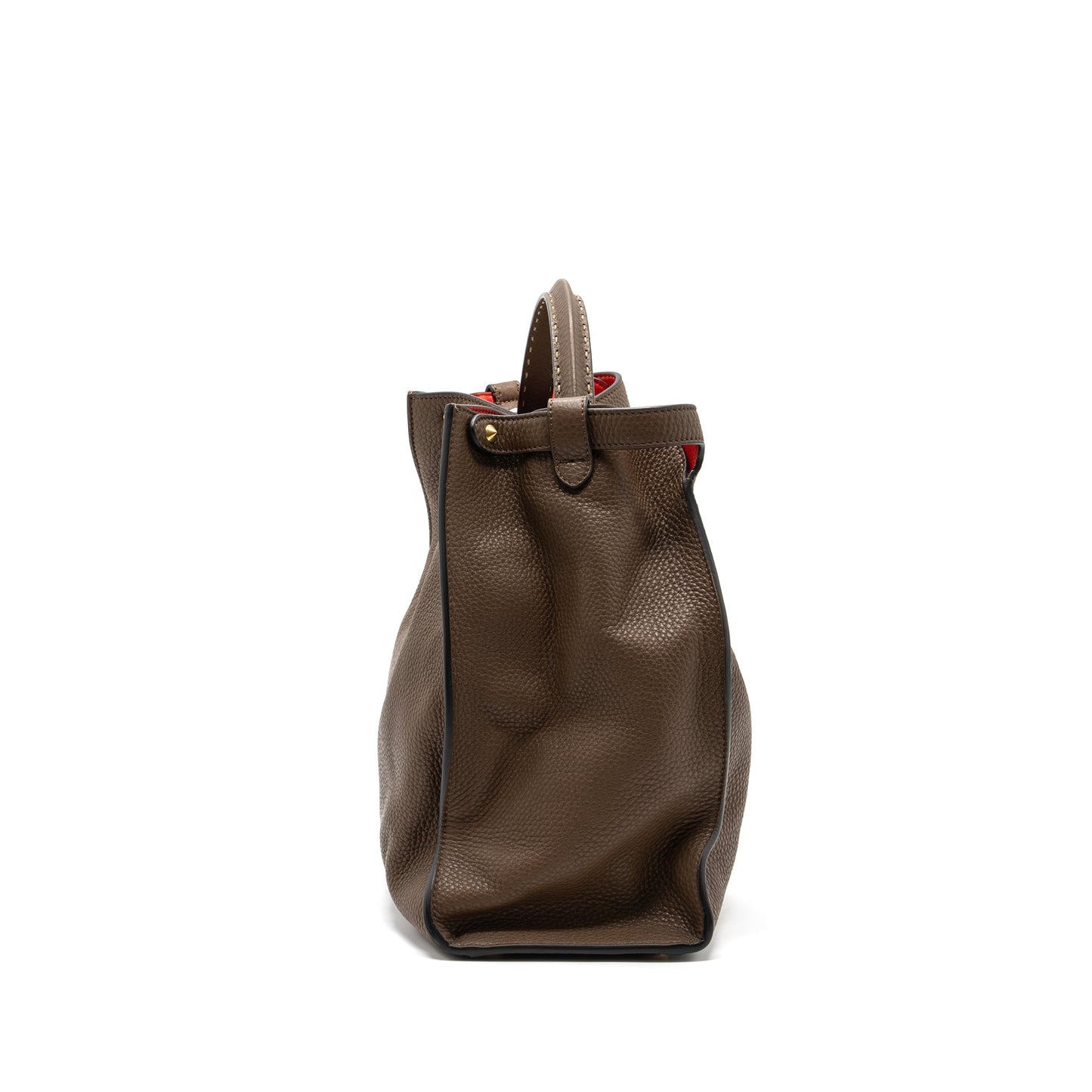 Fendi Peekaboo X-Lite Roma Amor handle Purse Calfskin Brown/Pink/Red