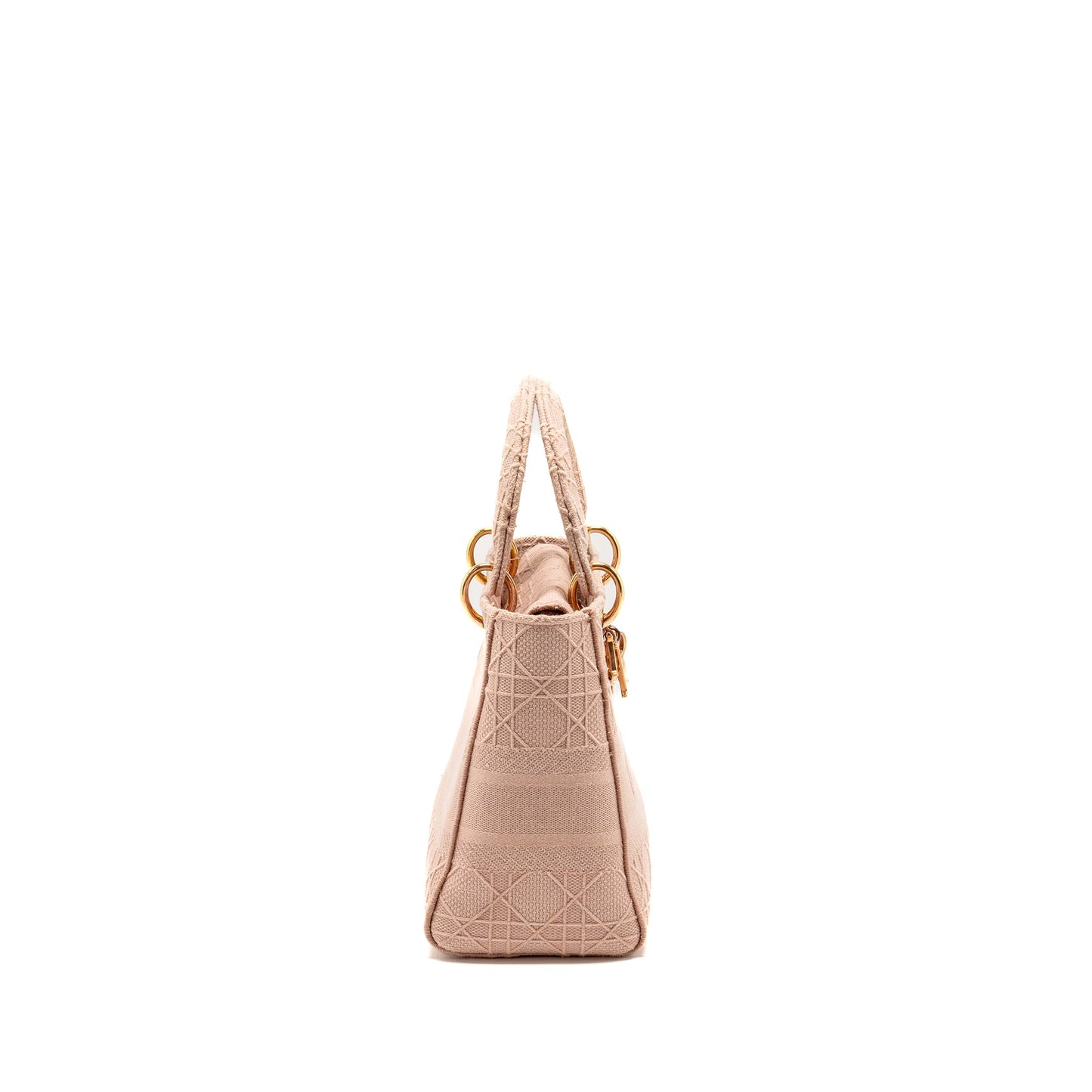 Dior Medium Lady D-Lite Purse Cannage Embroidery Rosewood Pink Hardware
