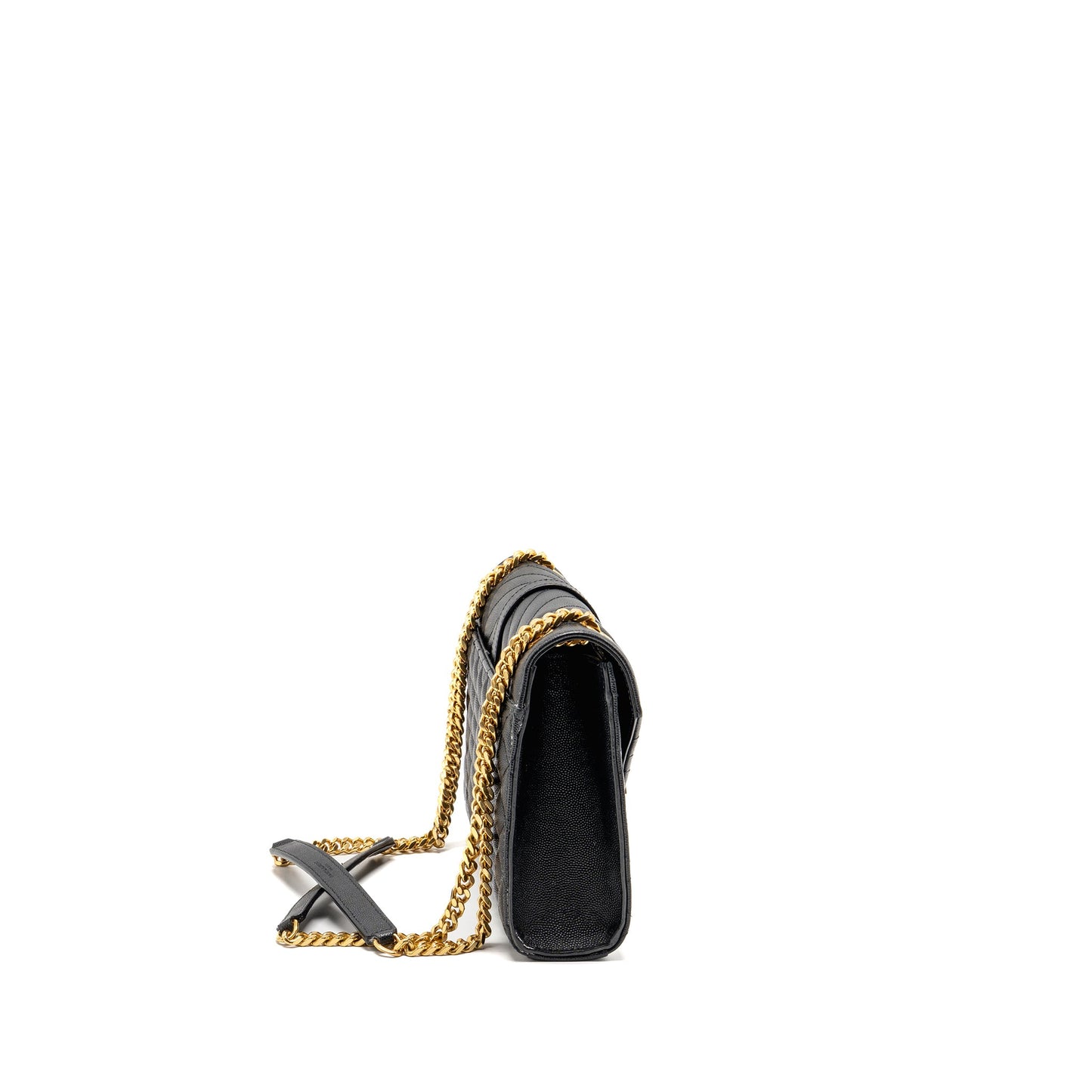 Saint Laurent/ Medium Envelope Purse Calfskin Black