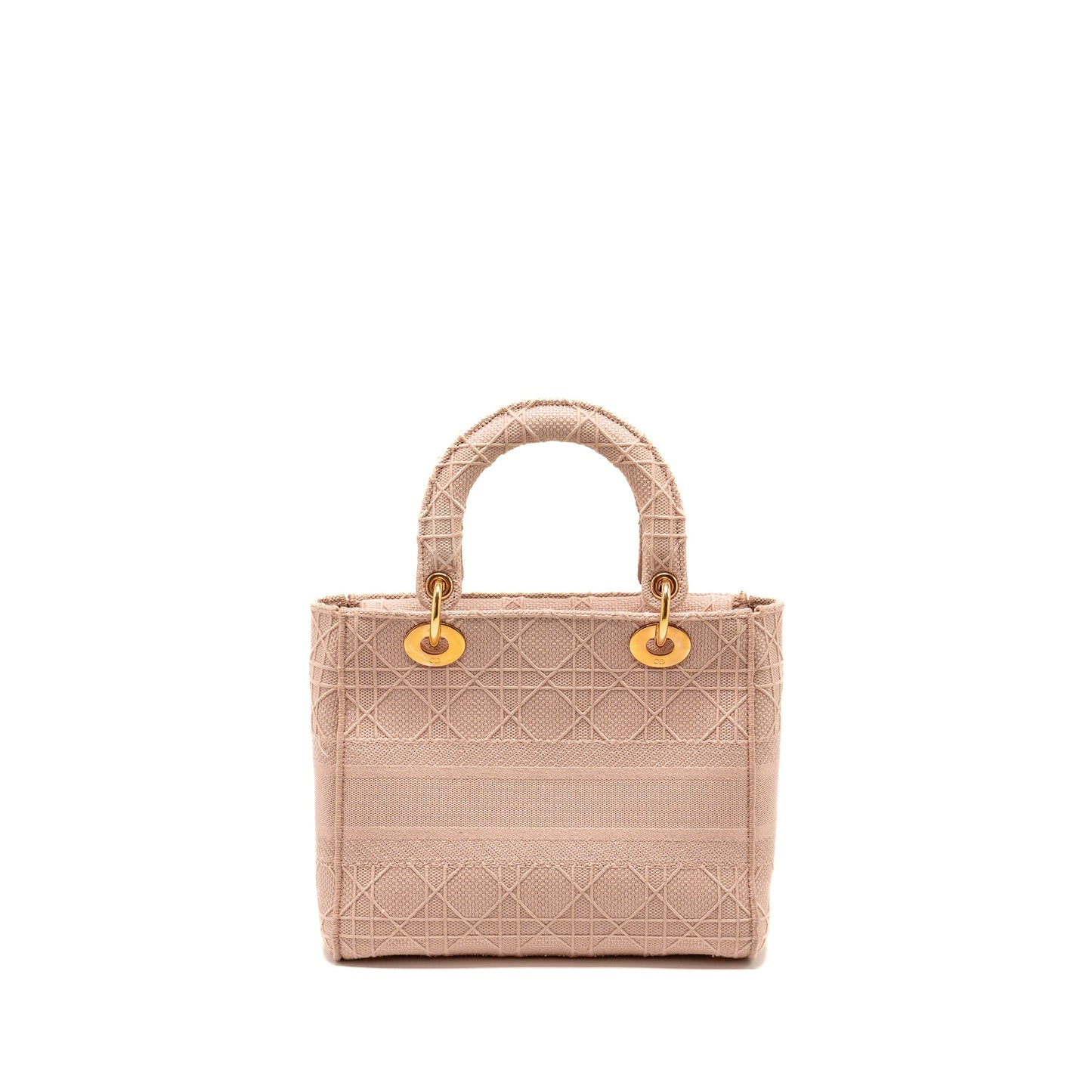 Dior Medium Lady D-Lite Purse Cannage Embroidery Rosewood Pink Hardware