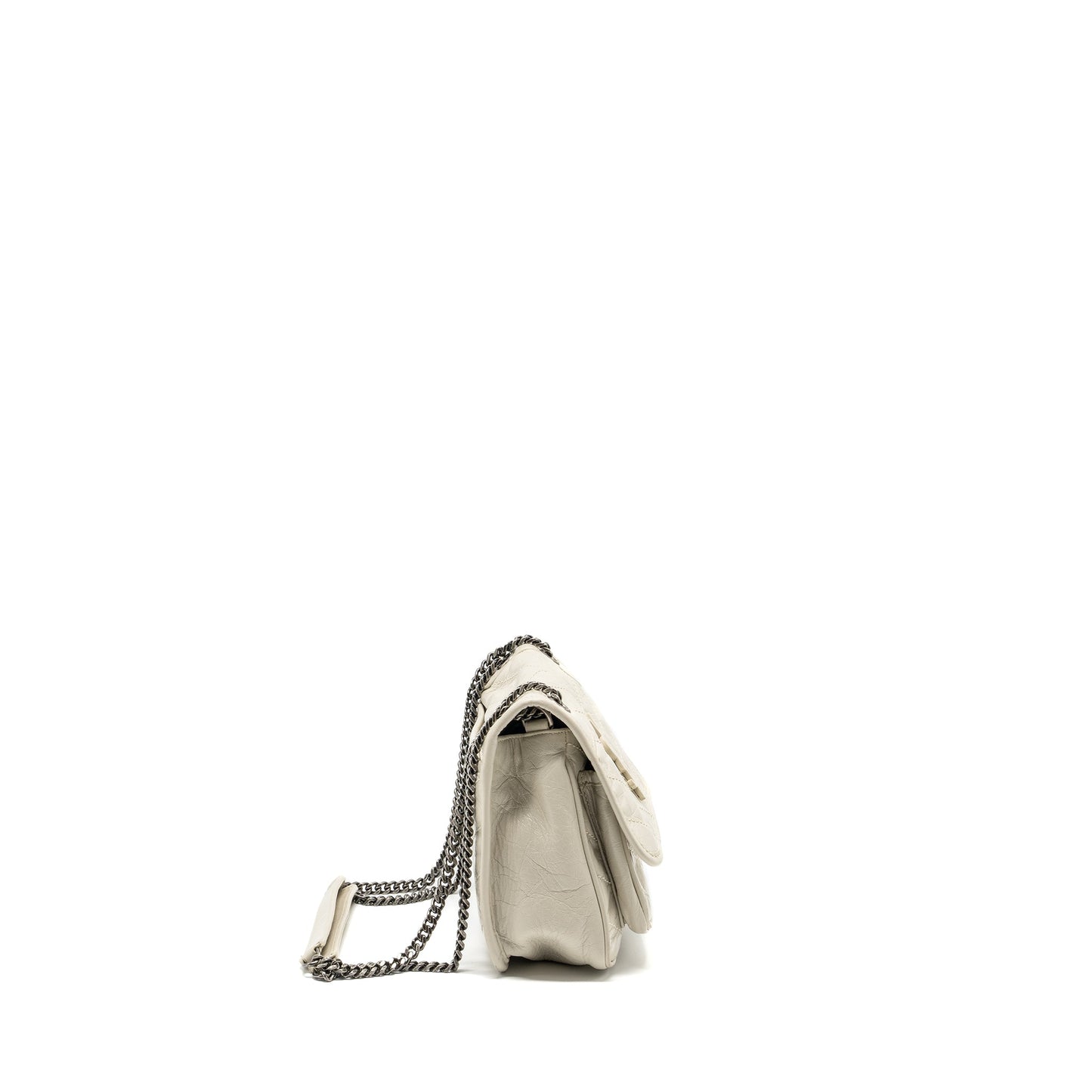 Saint Laurent/ Niki Baby Flap Purse Calfskin White