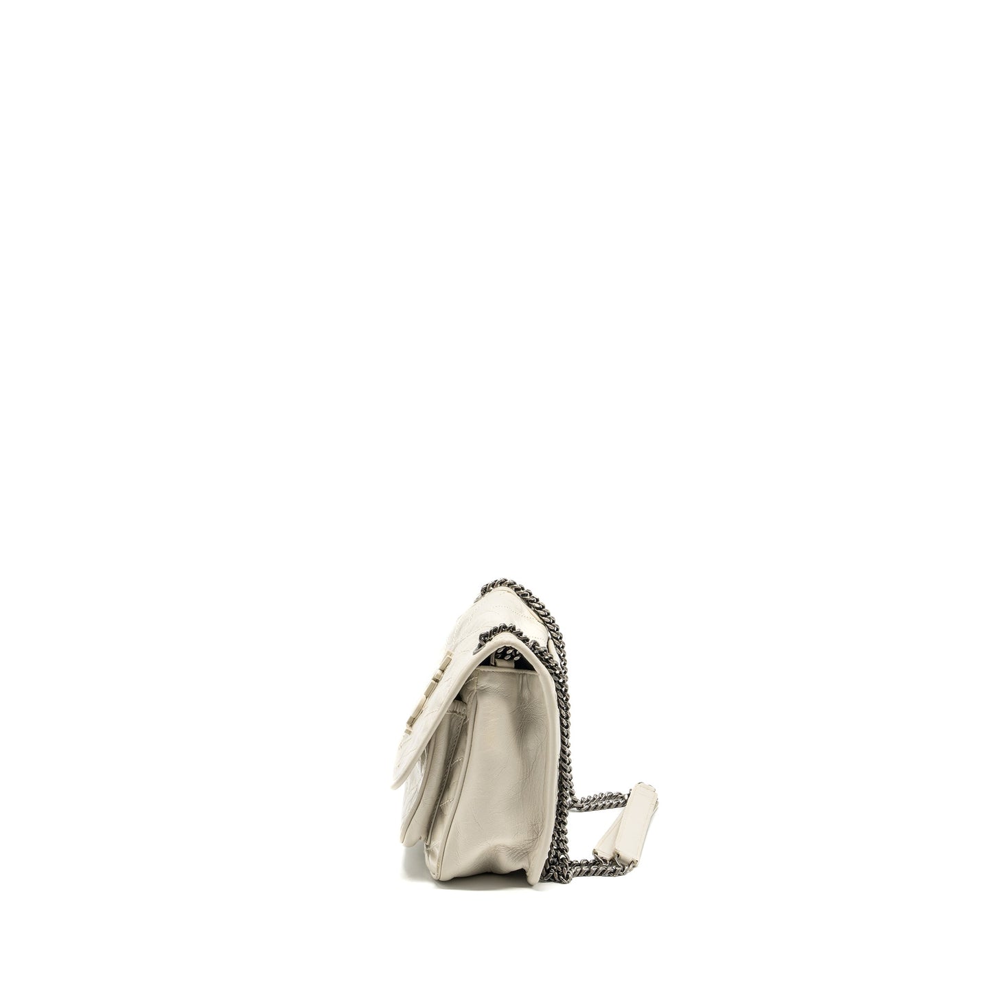 Saint Laurent/ Niki Baby Flap Purse Calfskin White