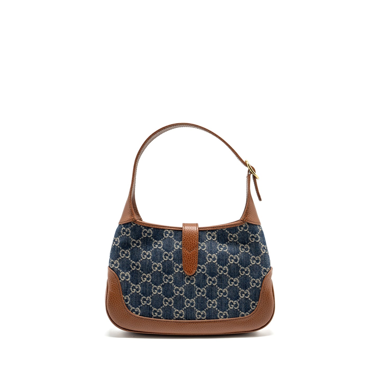 Gucci Jackie 1961 Small Mini Purse Denim/Leather Blue/Brown