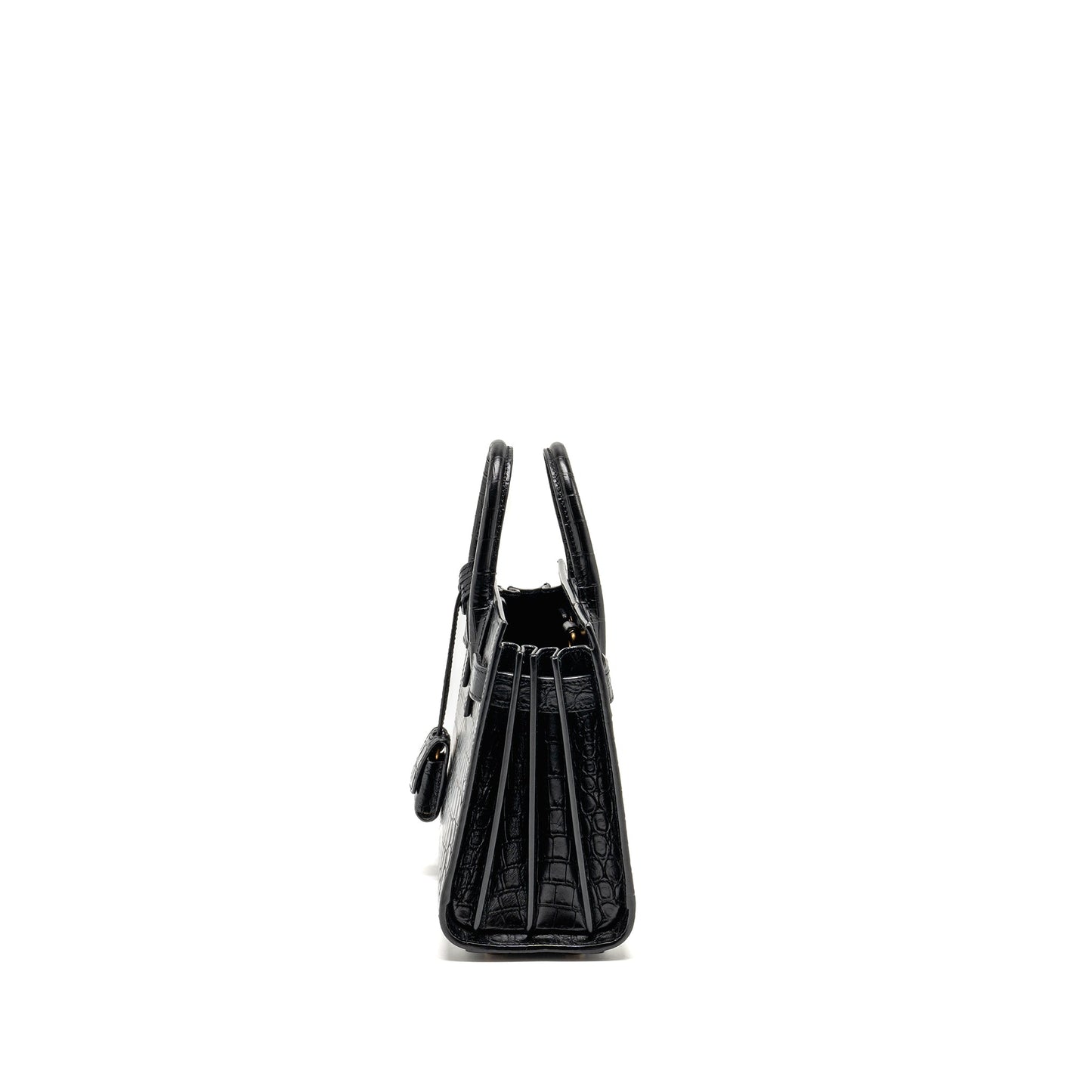 Saint Laurent/ Nano Sac de Jour Crocodile-Embossed Calfskin Black