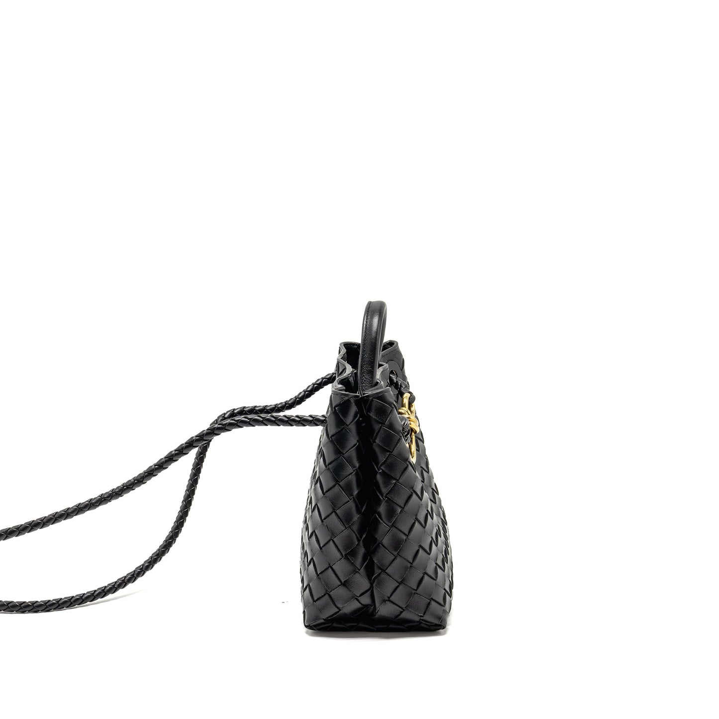 Bottega Veneta Small Andiamo Purse Lambskin Black