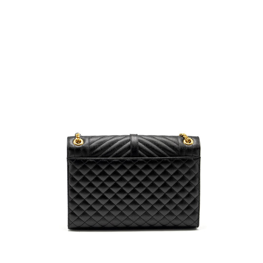 Saint Laurent Large Envelope Purse Calfskin Black