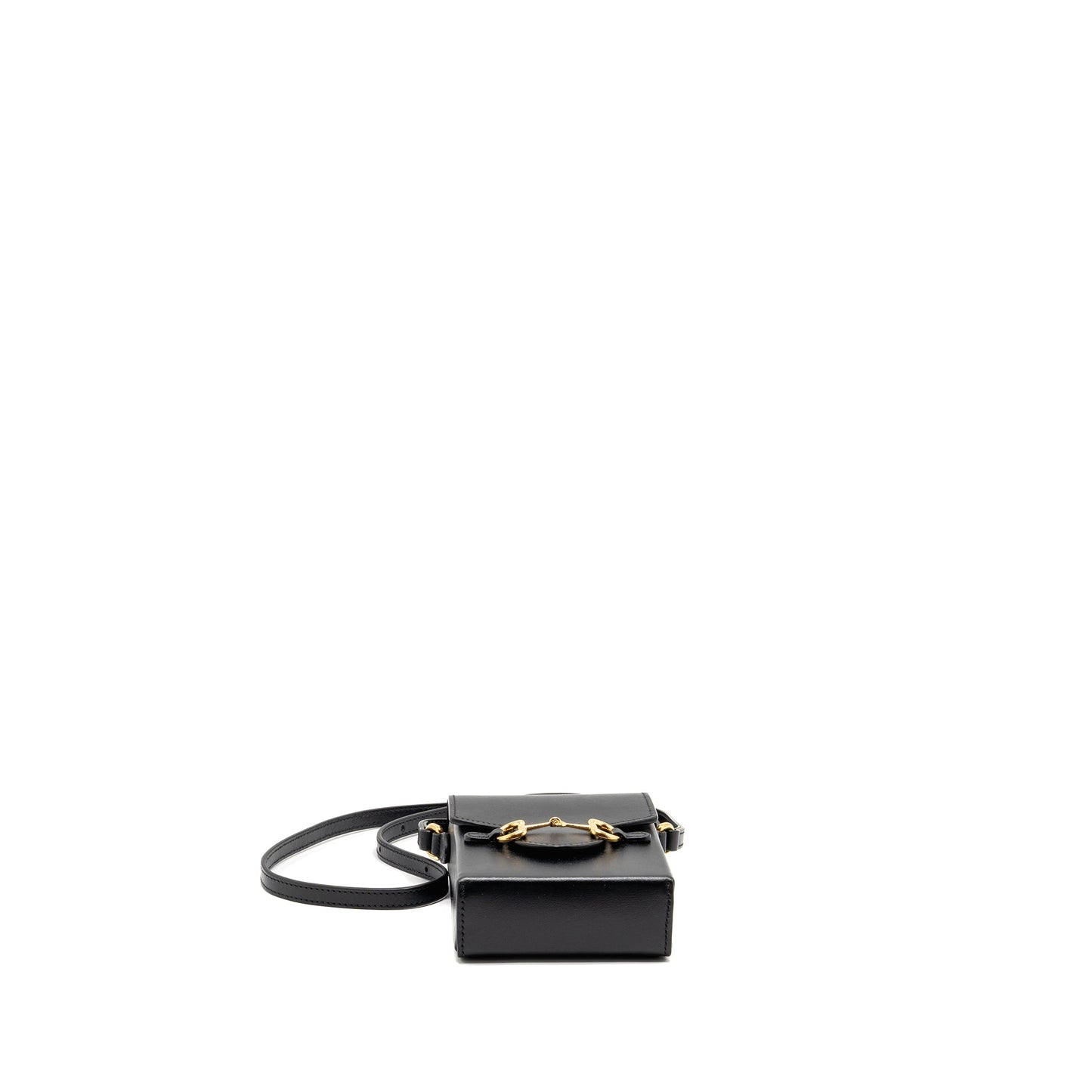 Gucci 1955 Horsebit Mini Crossbody Purse Calfskin Black