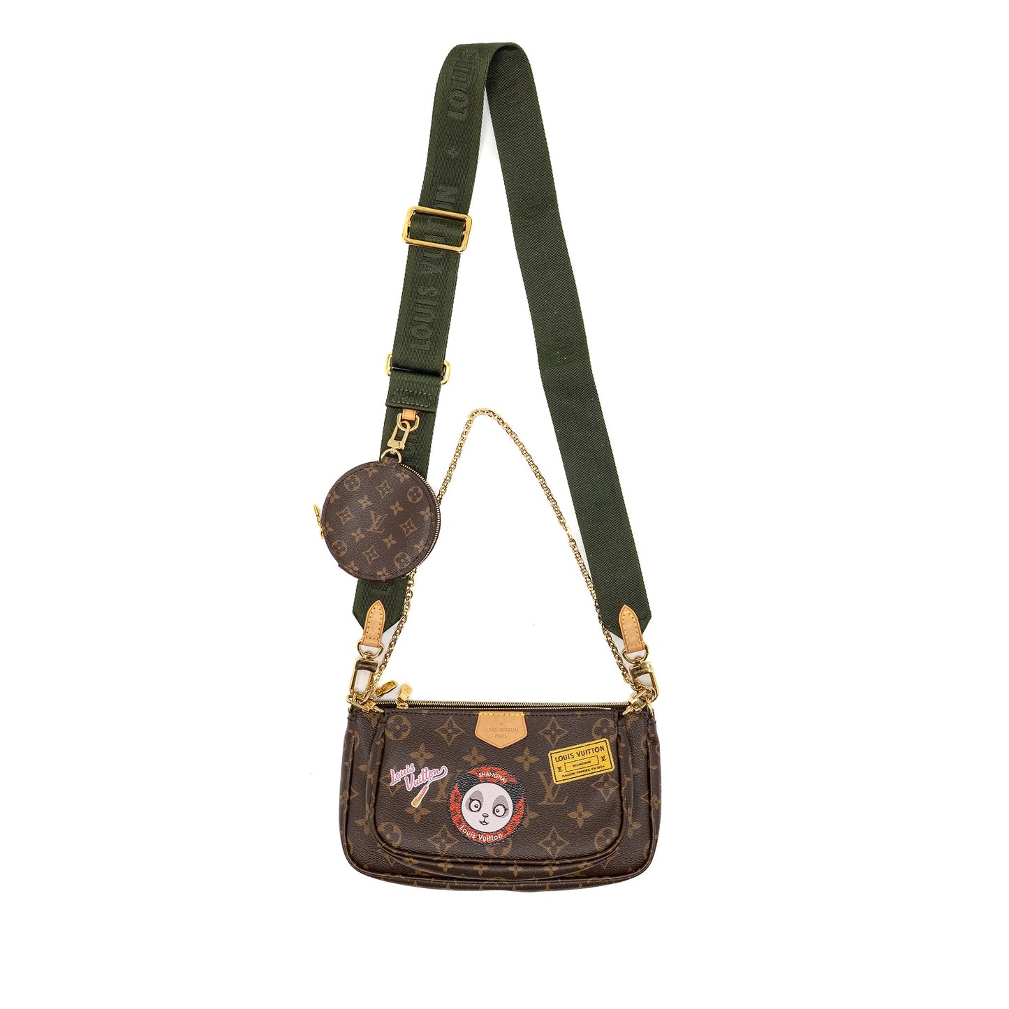 Louis Vuitton My Lv World Tour Multi Pochette Accessories Khaki Strap Monogram Canvas