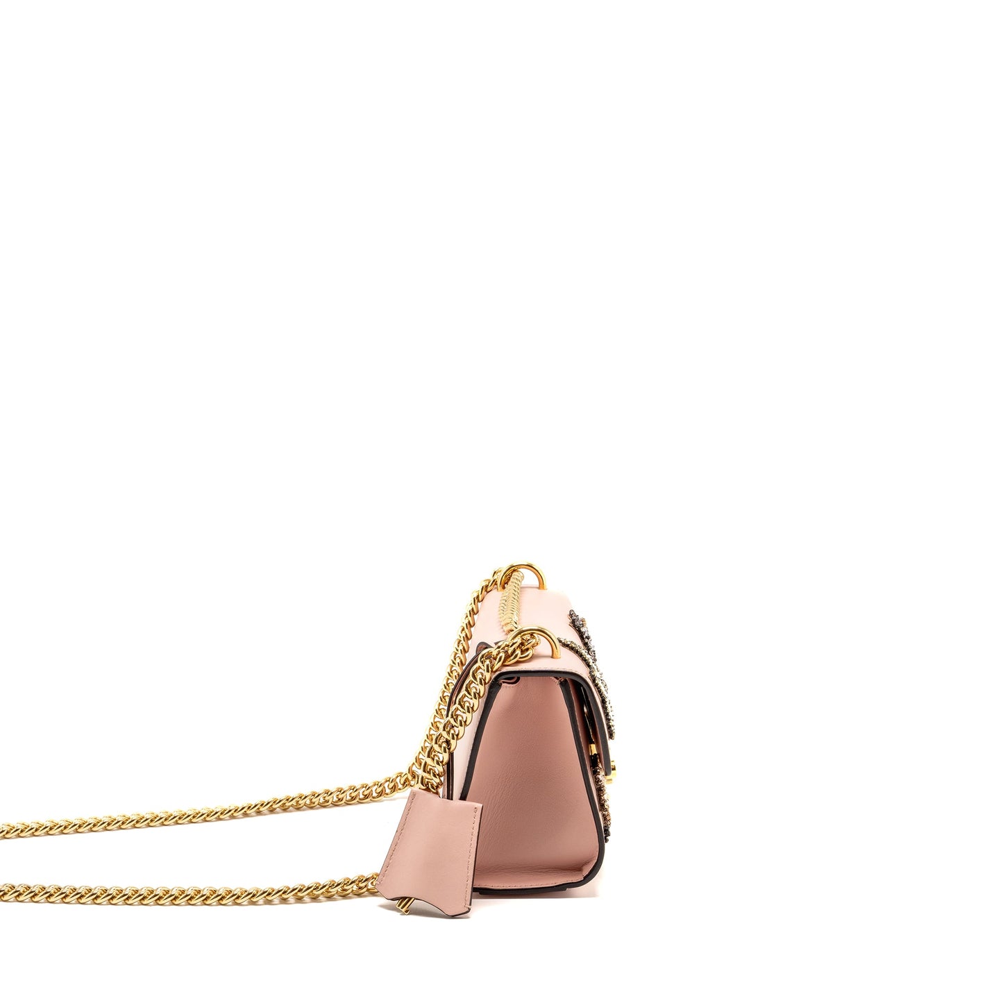Gucci Padlock Chain Purse Crystal Stars Calfskin Pink