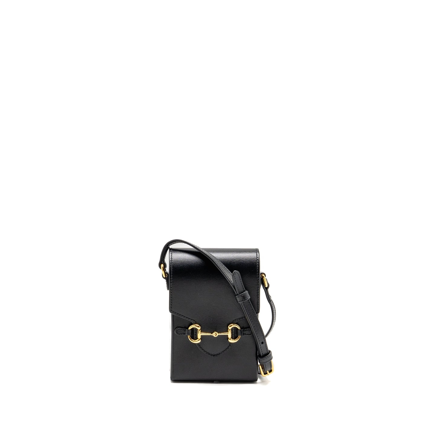 Gucci 1955 Horsebit Mini Crossbody Purse Calfskin Black