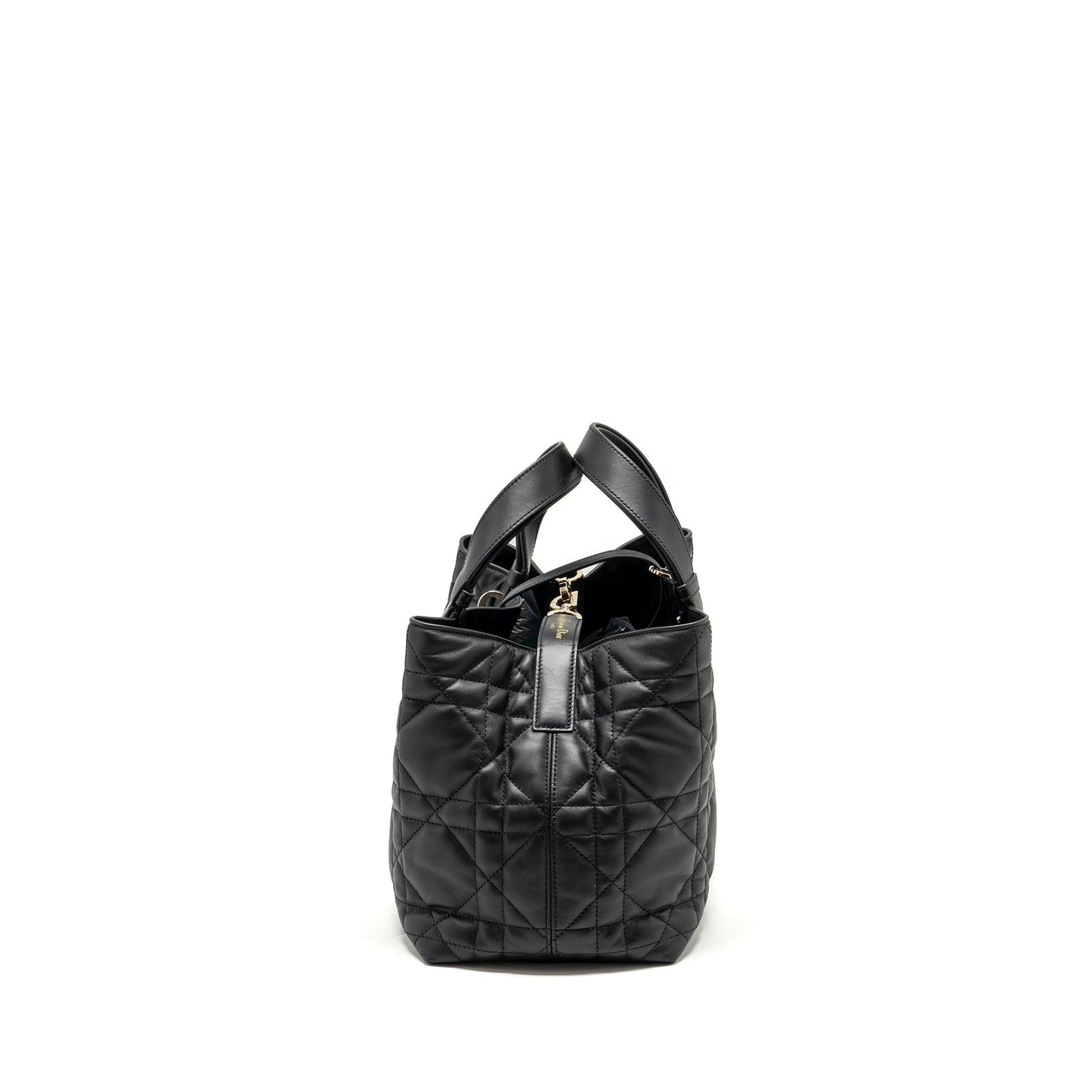 Dior Medium Toujours Purse Macrocannage Calfskin Black