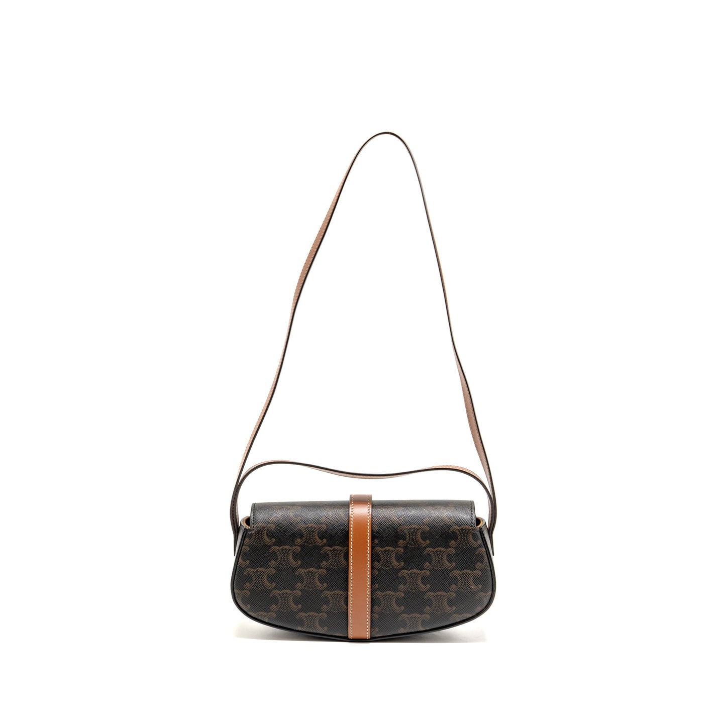 Celine Clutch On Strap Tabou Triomphe Canvas/Calfskin Tan