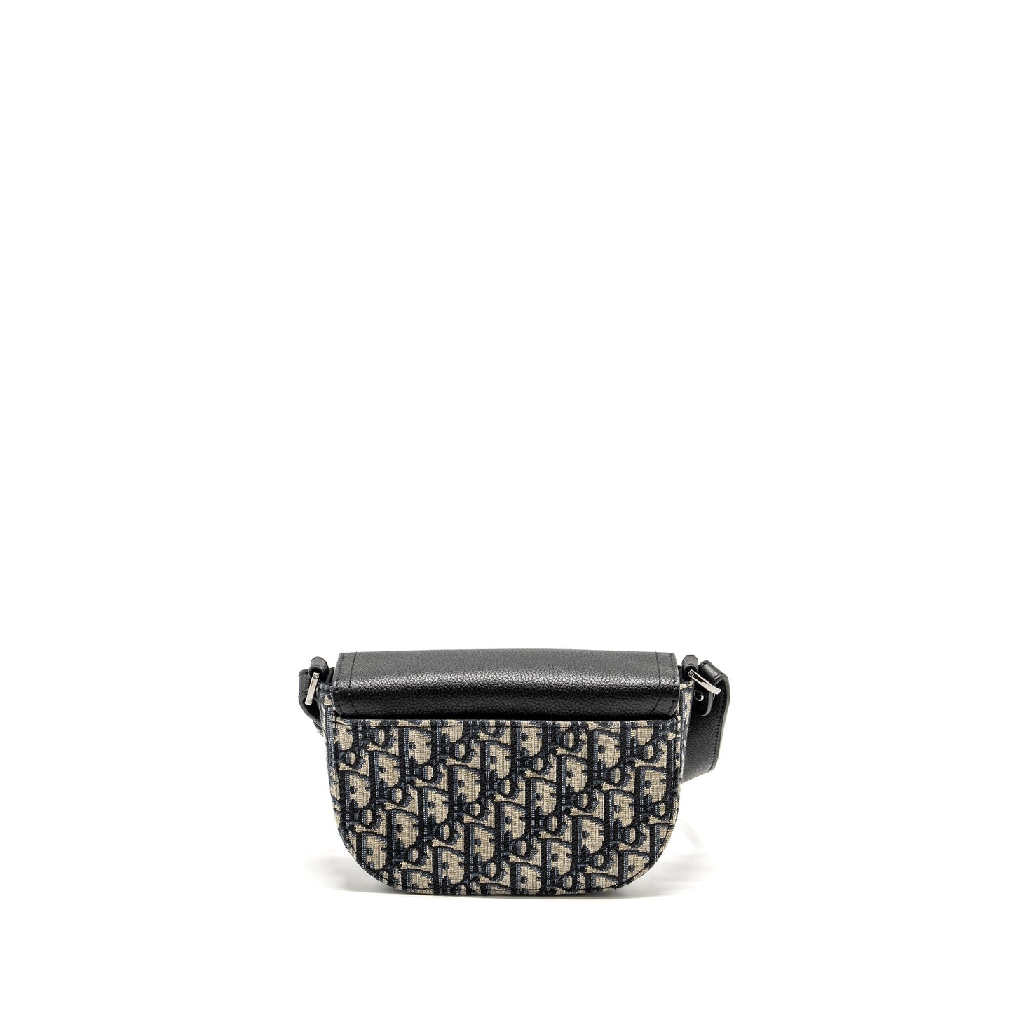 Homme Mini Saddle Messenger Purse with Flap Oblique Jacquard/Grained Calfskin Multicolour Hardware