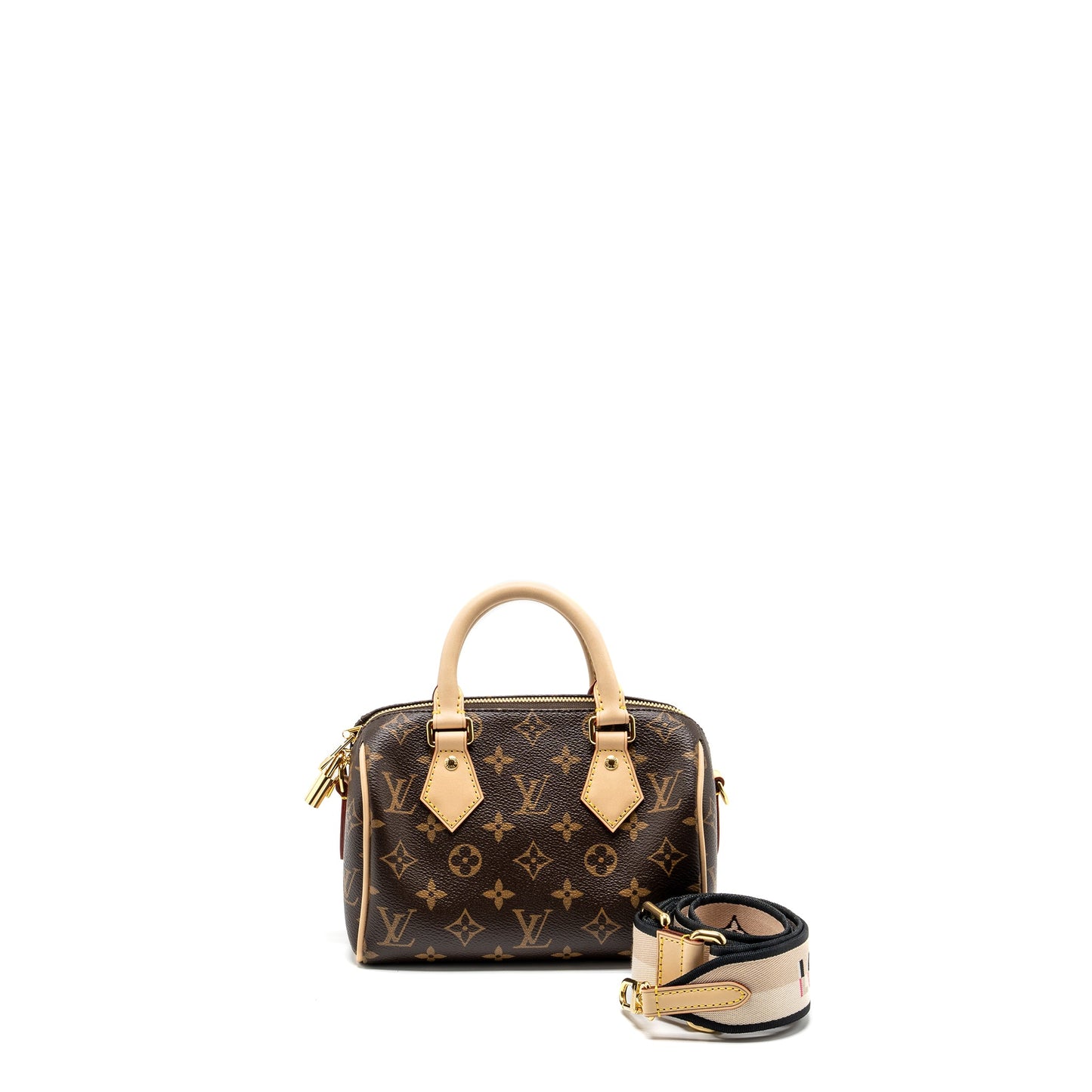 Louis Vuitton Speedy Bandouliere 20 Monogram Canvas Black Strap